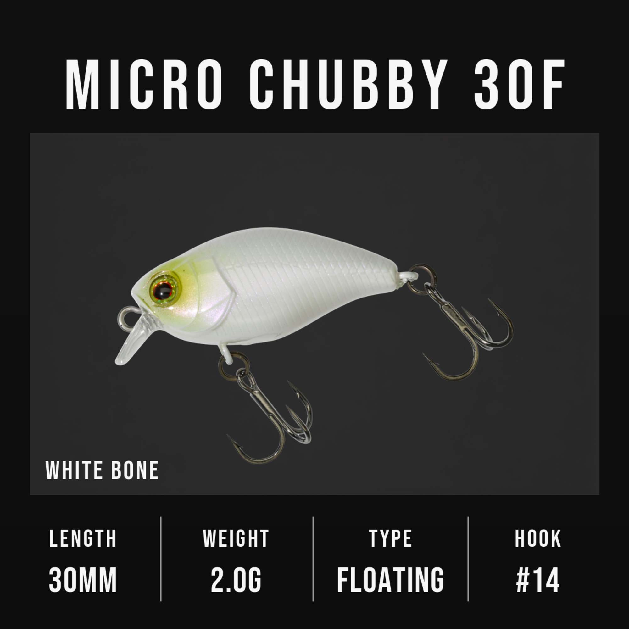 Jackall Chubby Micro 30F Floating Lure White Bone (1882)