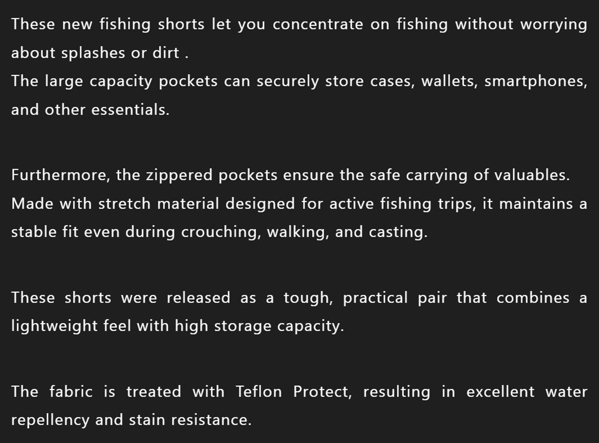 Jackall Shorts PA-B004 Fishing Shorts Size XL Black (3695)