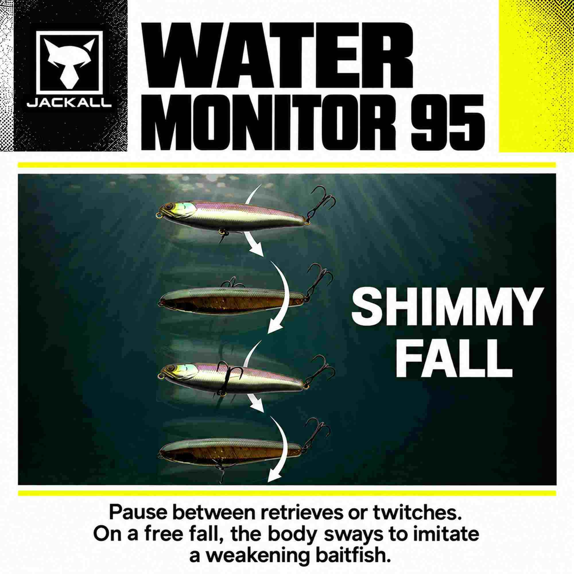 Jackall Water Monitor 95 Sinking Lure HL Bluegill (9673)