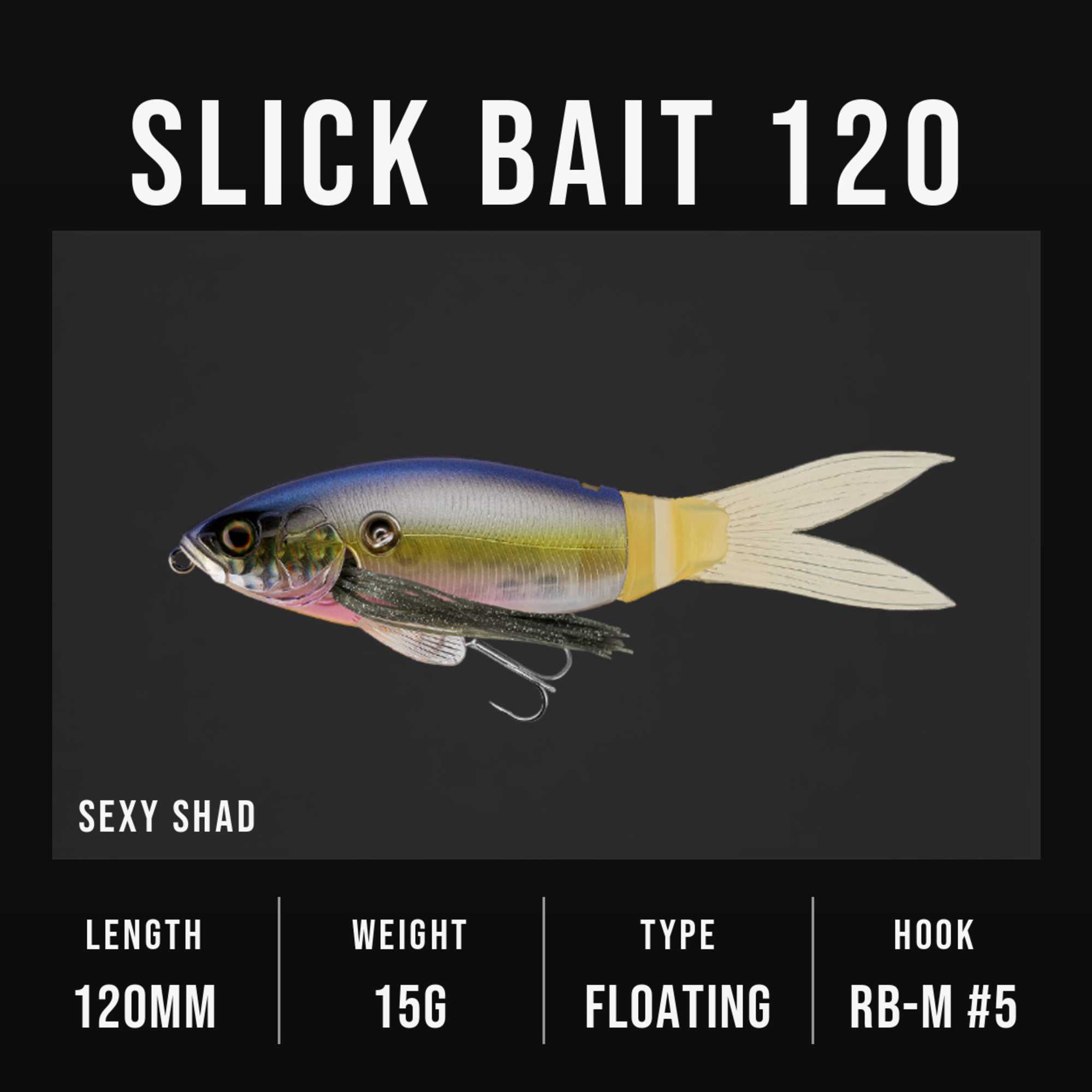 Jackall Slick Bait 120 Floating Lure Sexy Shad (1621)