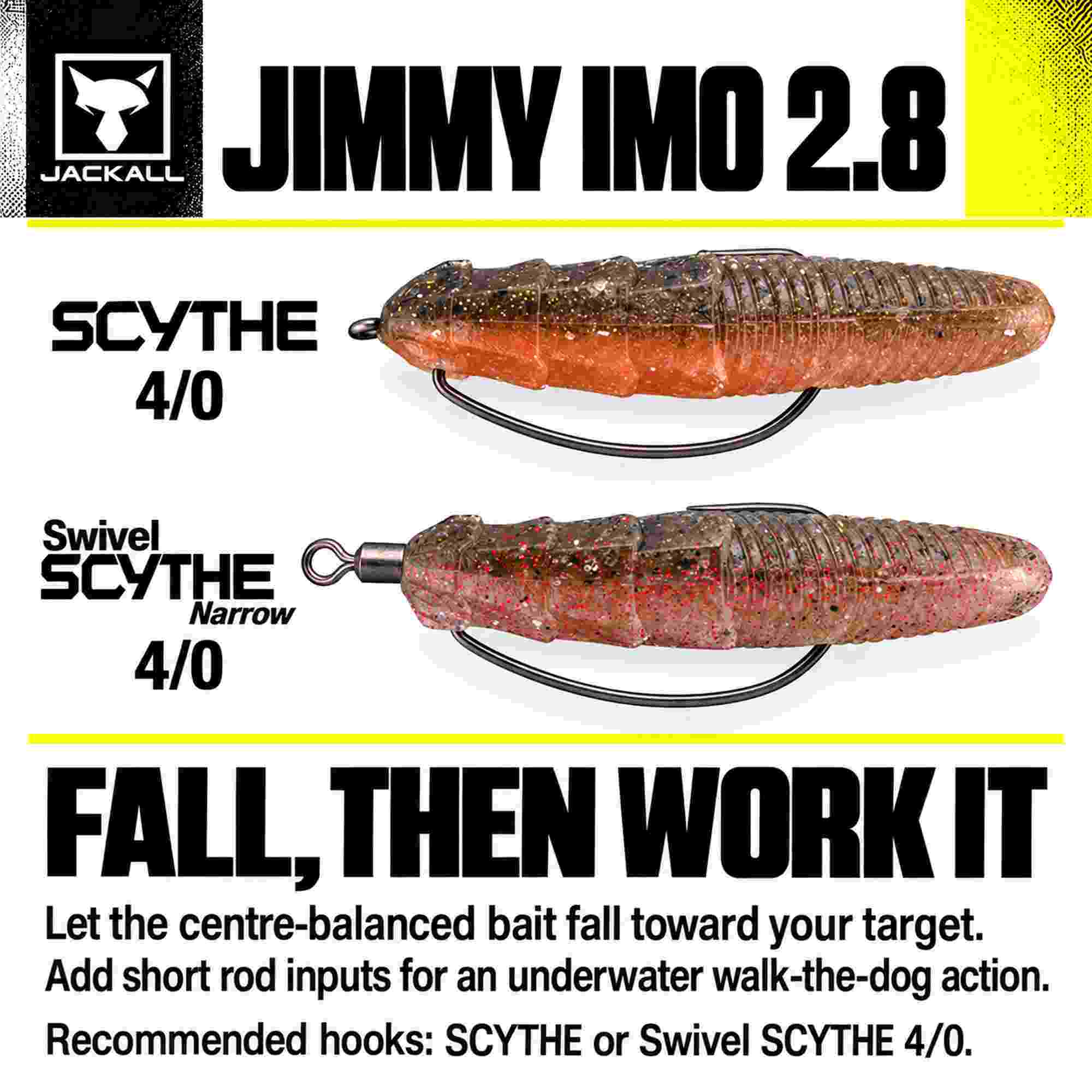 Jackall Soft Lure Jimmy IMO 2.8 Inches Green Pumpkin Chart (7210)