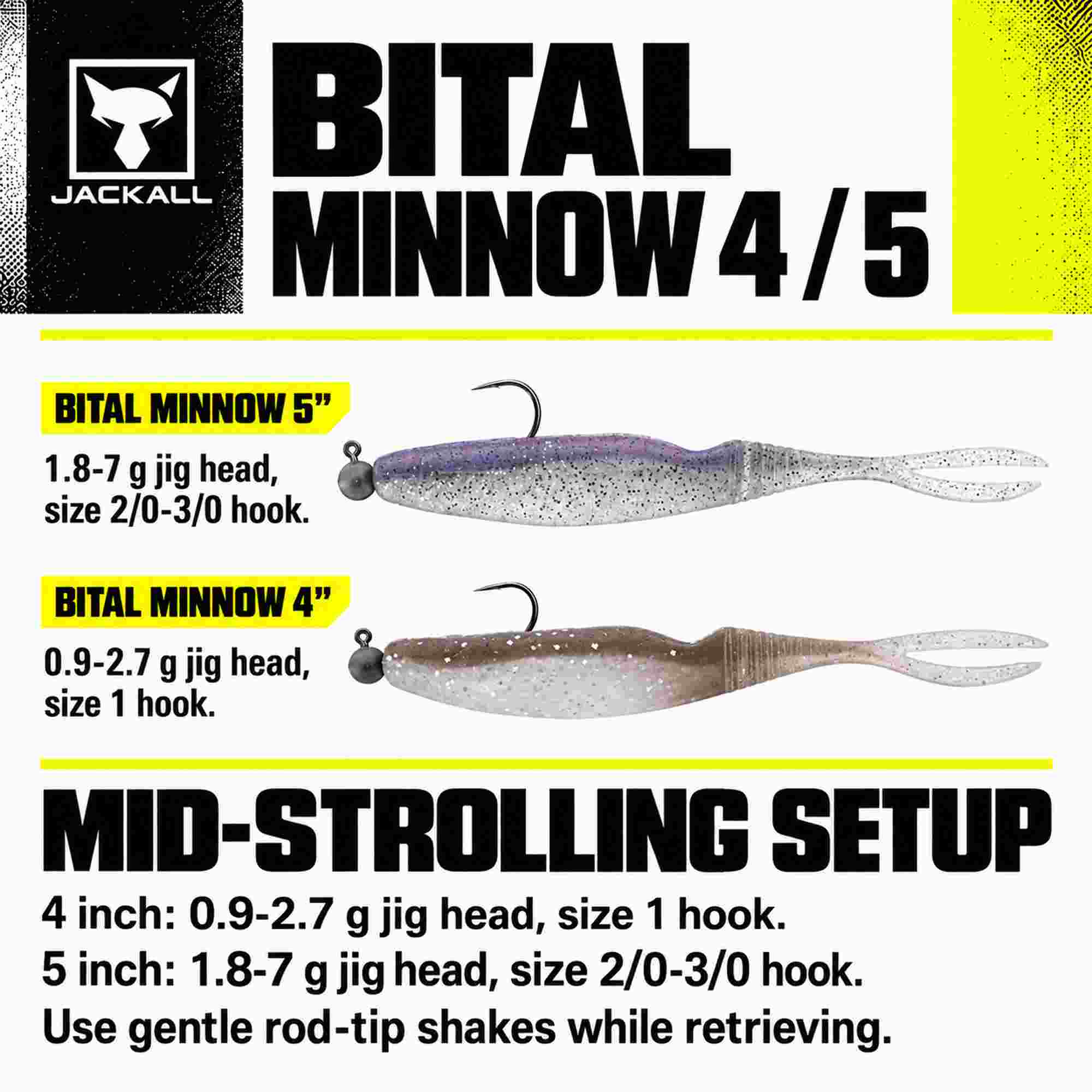 Jackall Soft Lure Bital Minnow 4 Inches Glitter Pearl (7357)