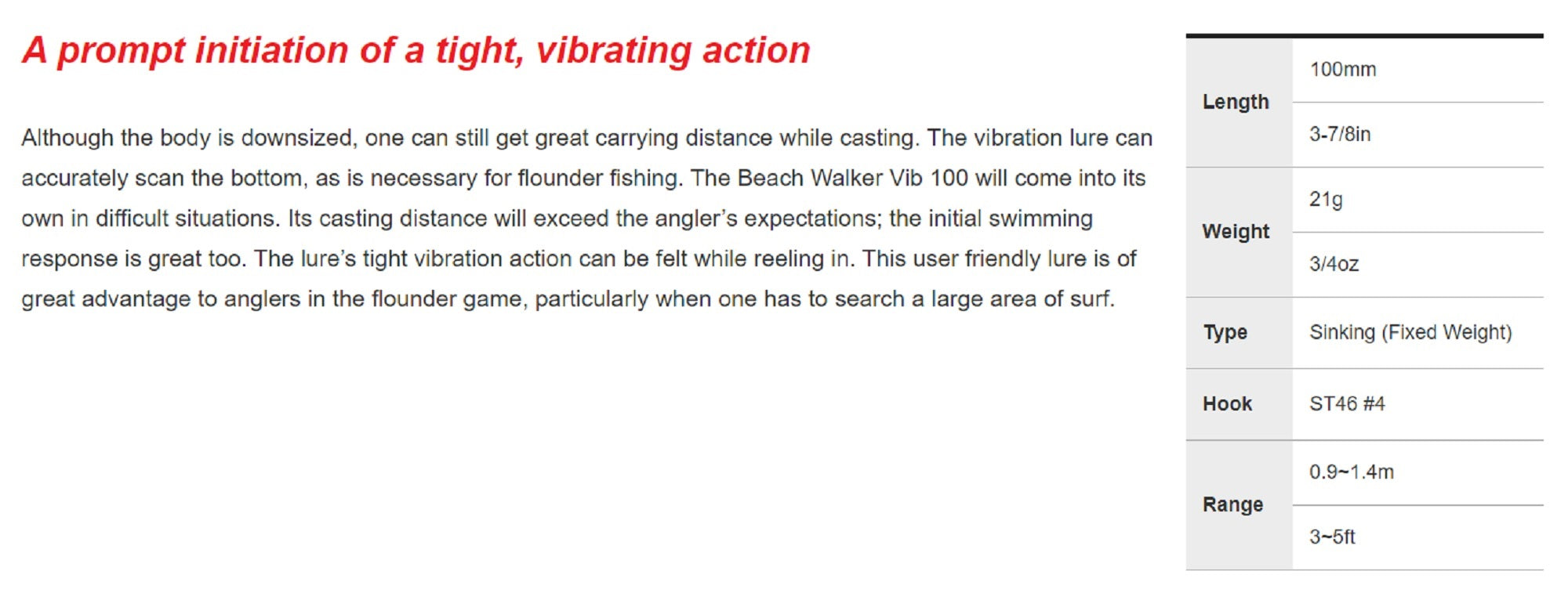 Duo Beach Walker Vibe 100 Sinking Lure MCC0087 (7902)