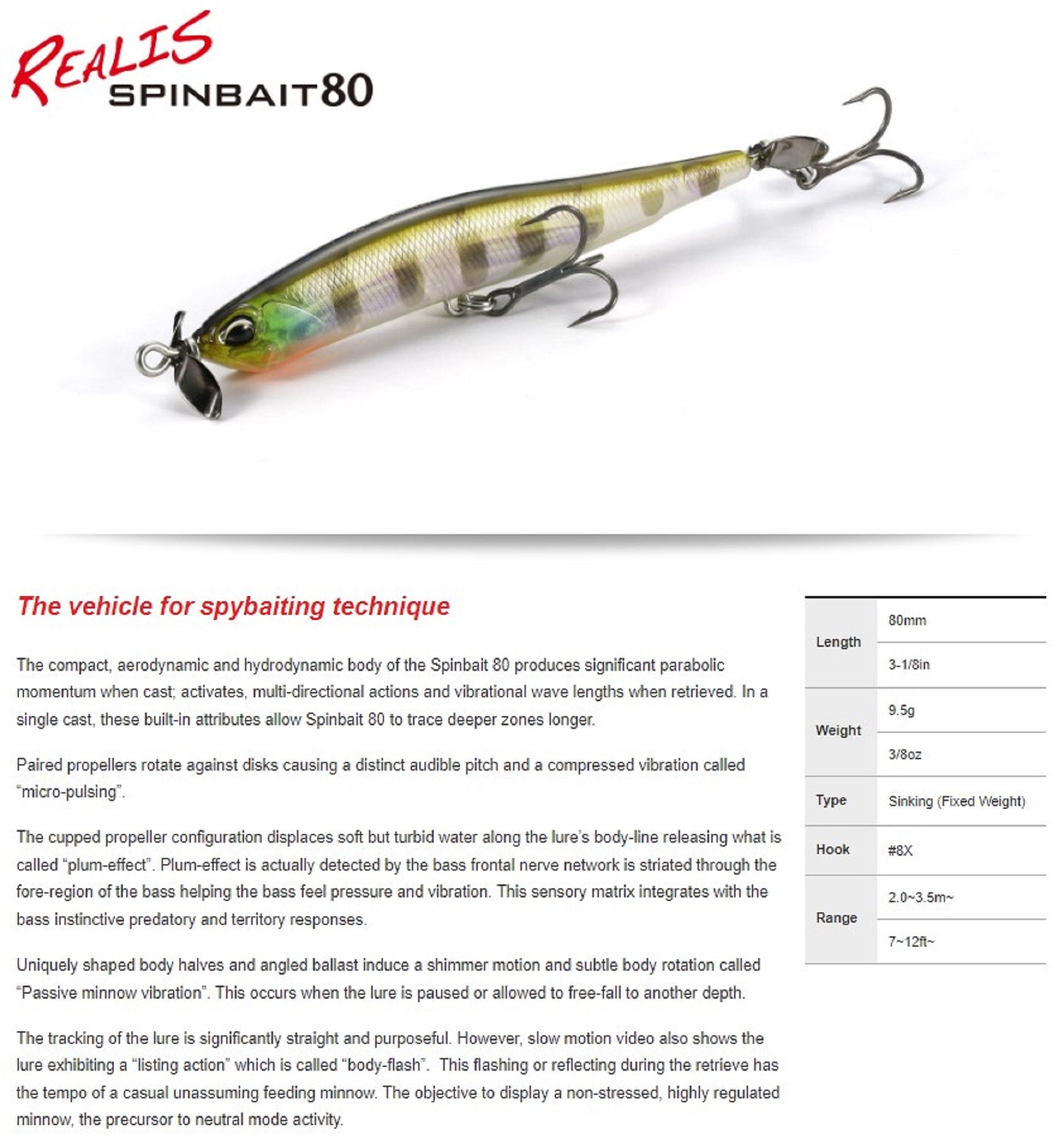 Duo Realis Spin Bait 80 spinbait spybait Sinking Lure ADA3081 (1500)