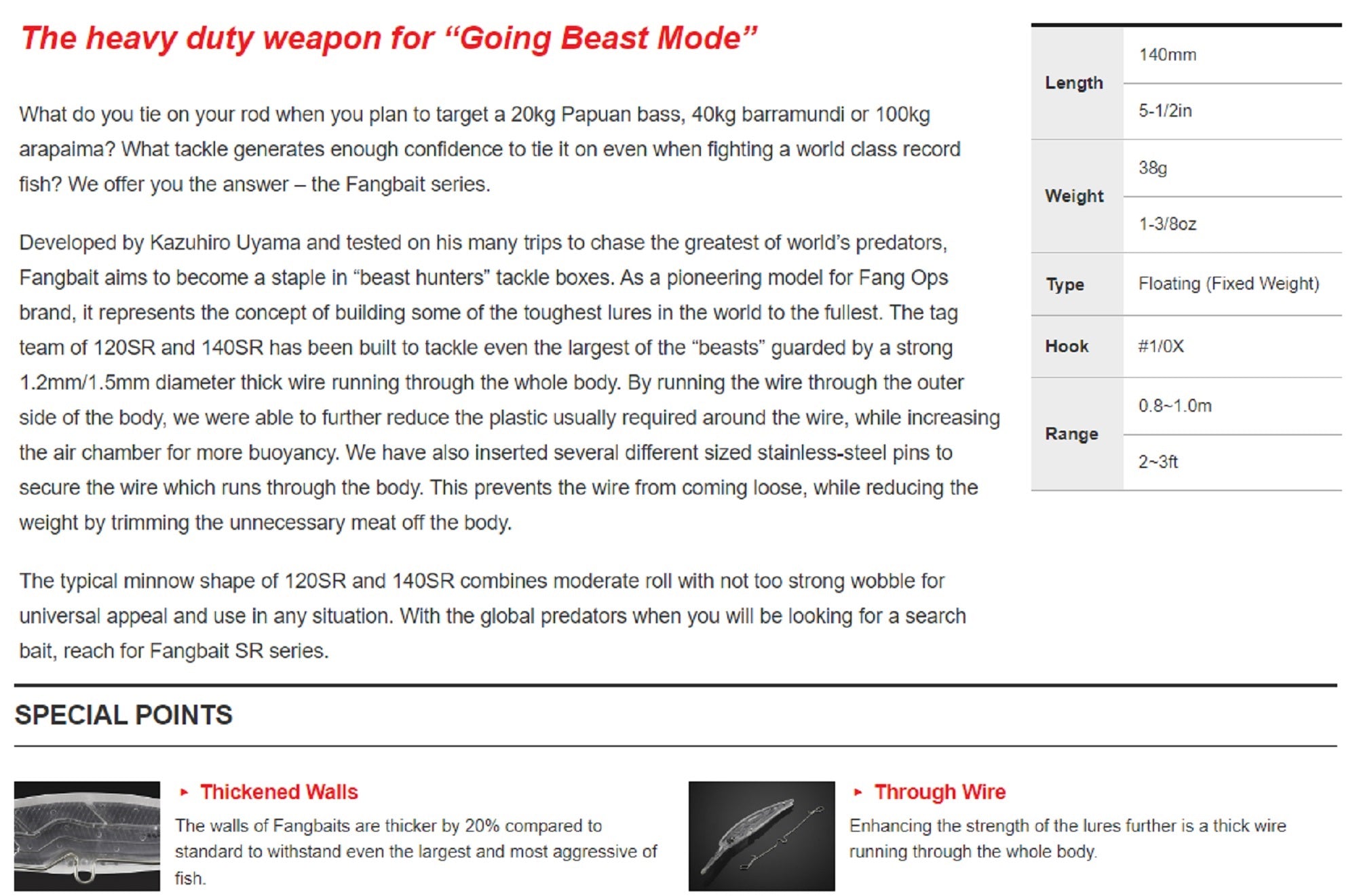Duo Realis Fangbait 140SR Floating Lure AJO0091 (3694)