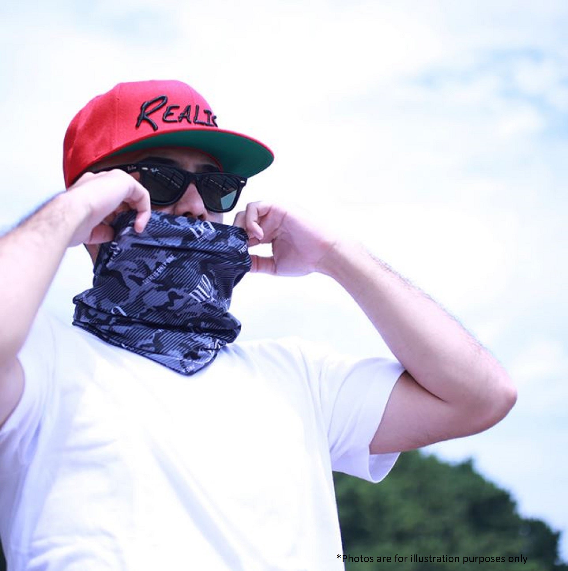 Duo Neck Gaiter UV Head Wear Free Size Original Black Camou (7400)