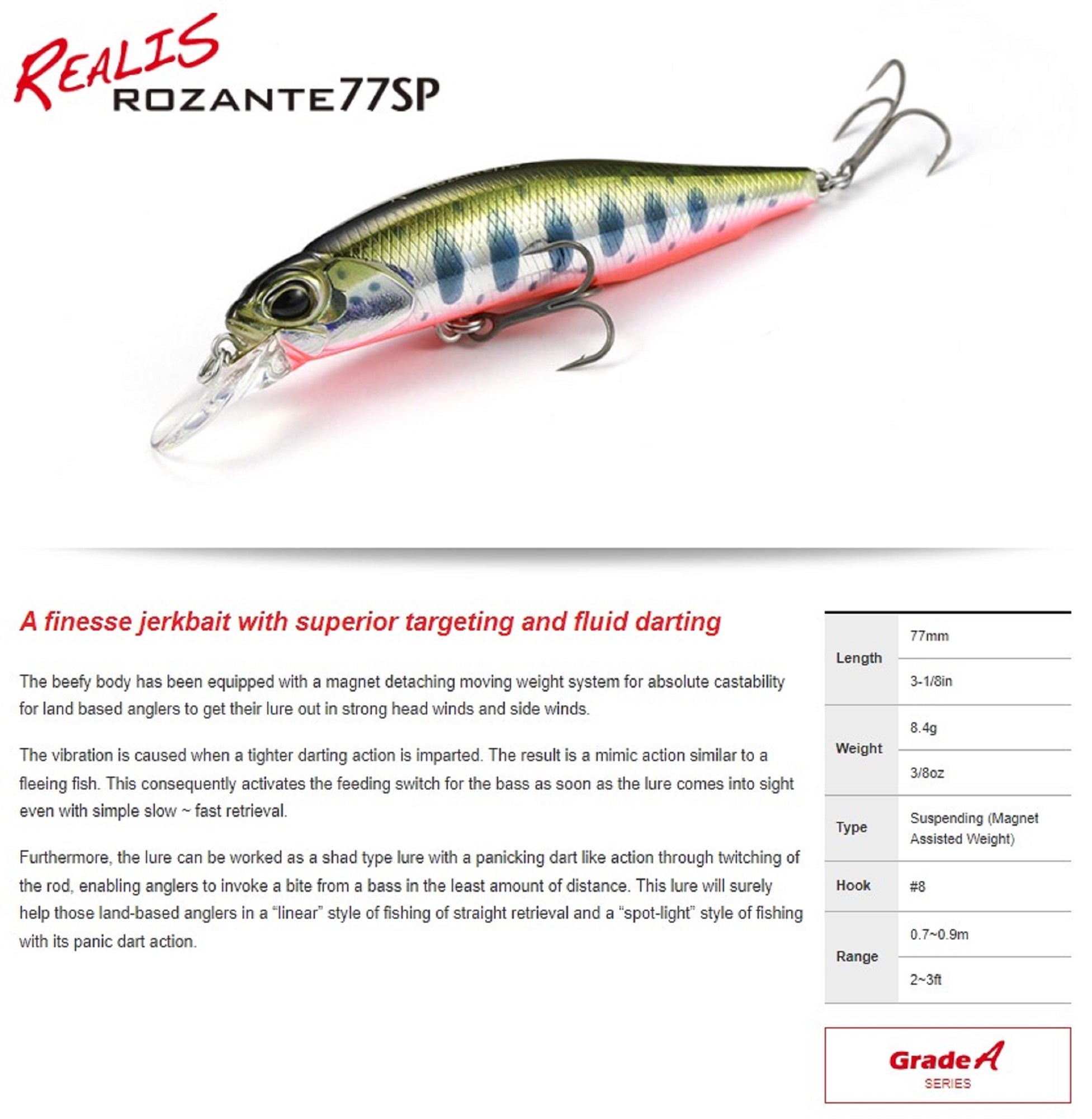 Duo Realis Rozante 77 SP Suspend Lure ADA3197 (1626)
