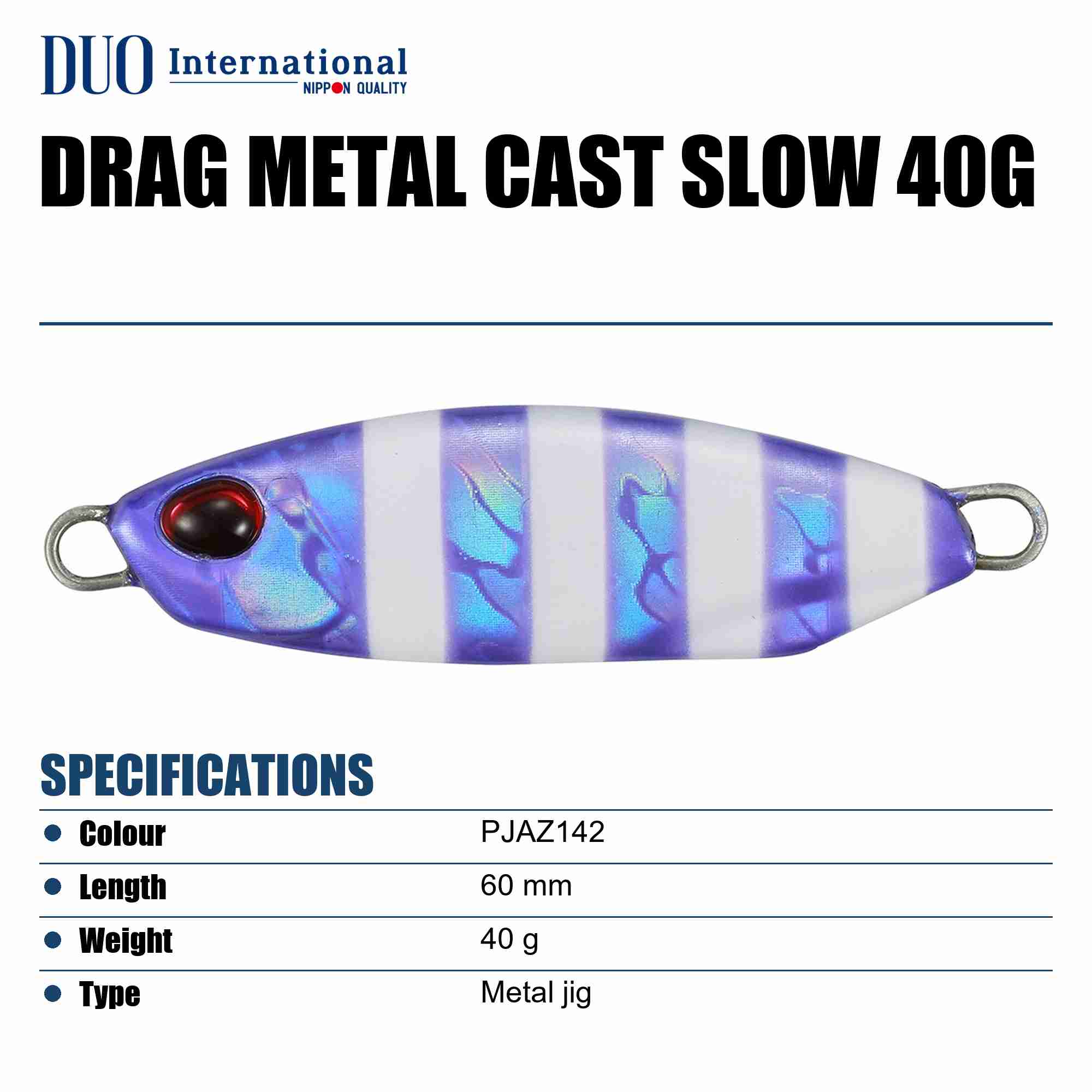 Duo Metal Jig Drag Metal Cast Slow 40 grams PJAZ142 (7550)