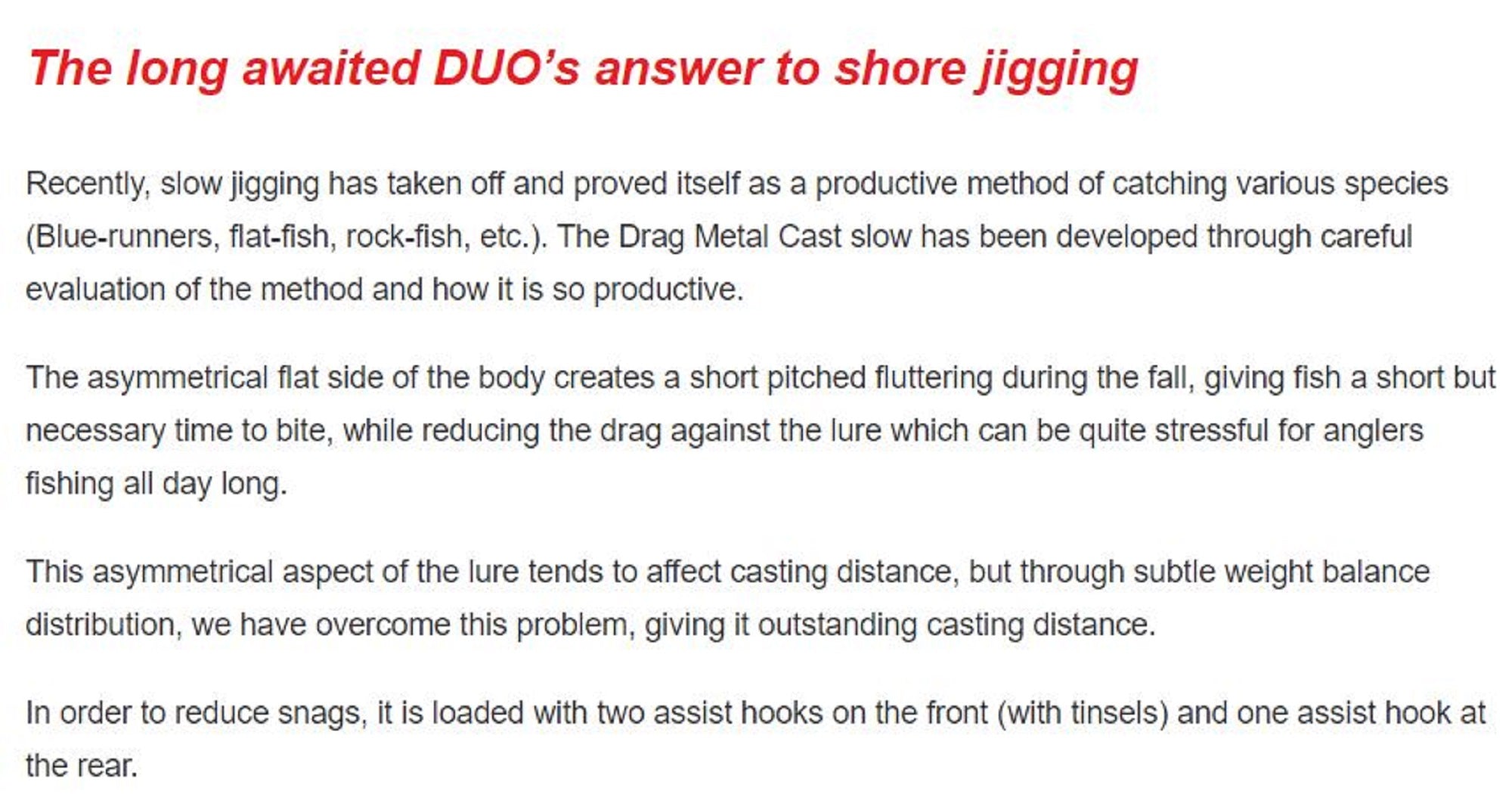 Duo Metal Jig Drag Metal Cast Slow 60 grams PJA0045 (2257)