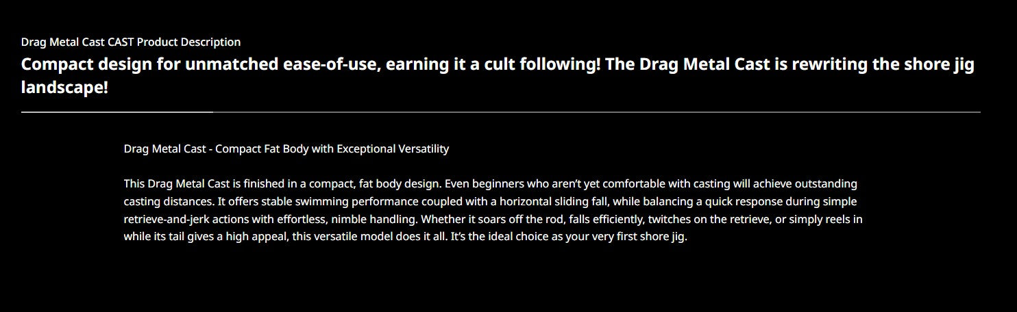 Duo Metal Jig Drag Metal Cast Slim 60 grams PPA0394 (2325)