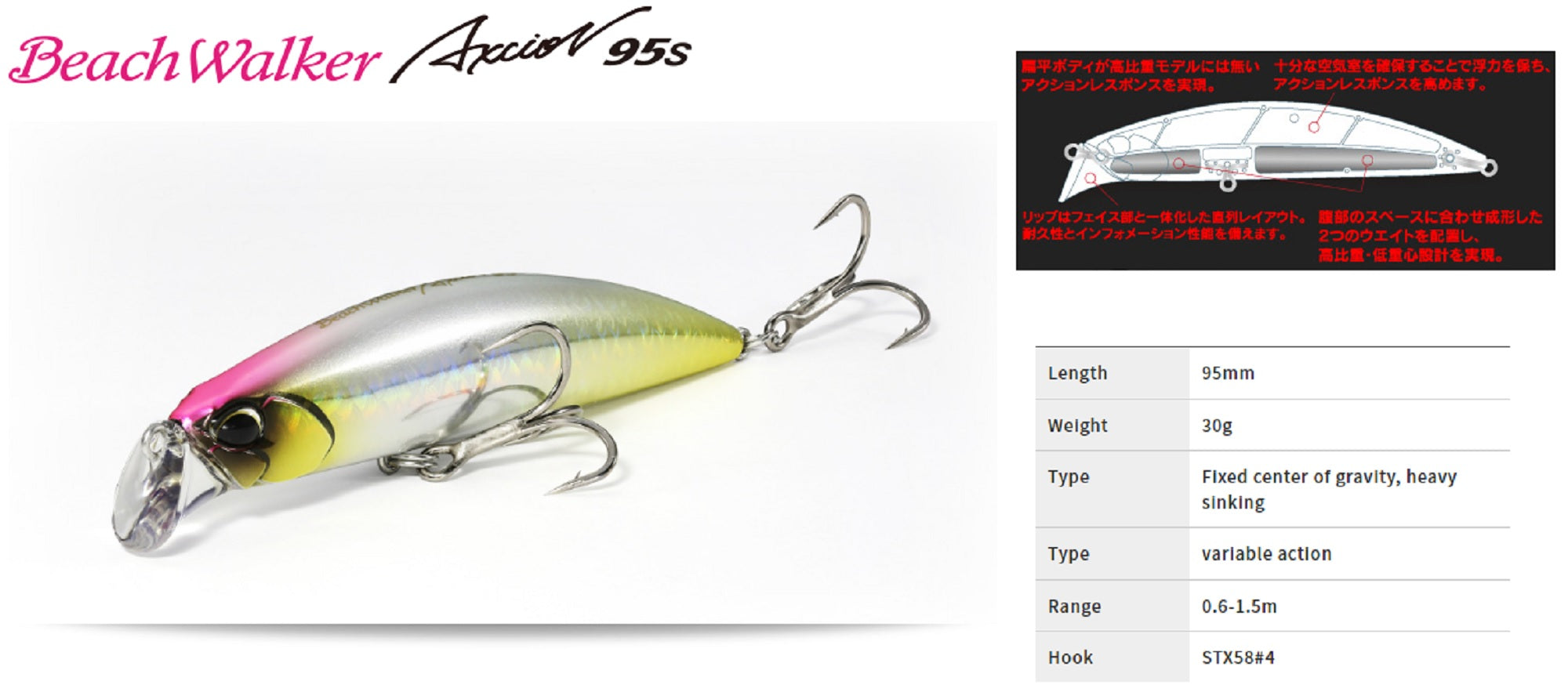 Duo Beach Walker 95S Axcion Sinking Lure ACC0016 (7351)