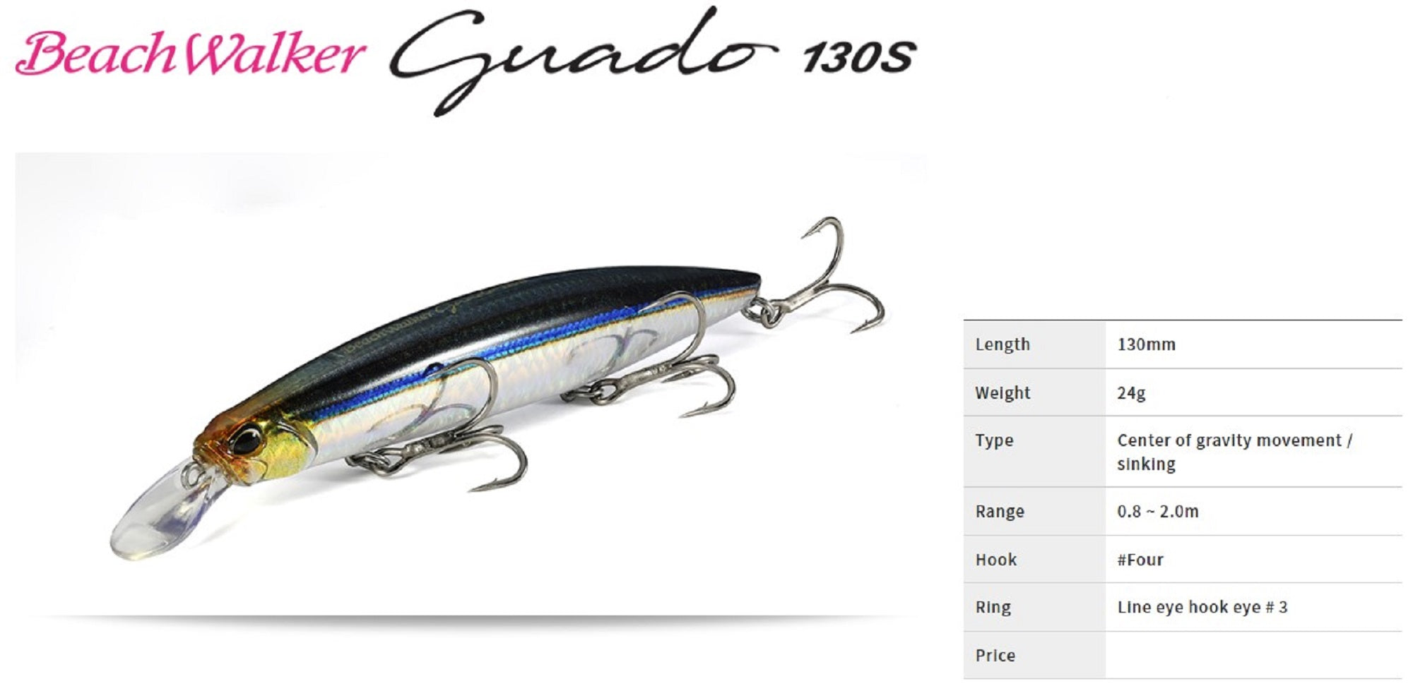 Duo Beach Walker Guado 130S Sinking Lure AOA0026 (0467)