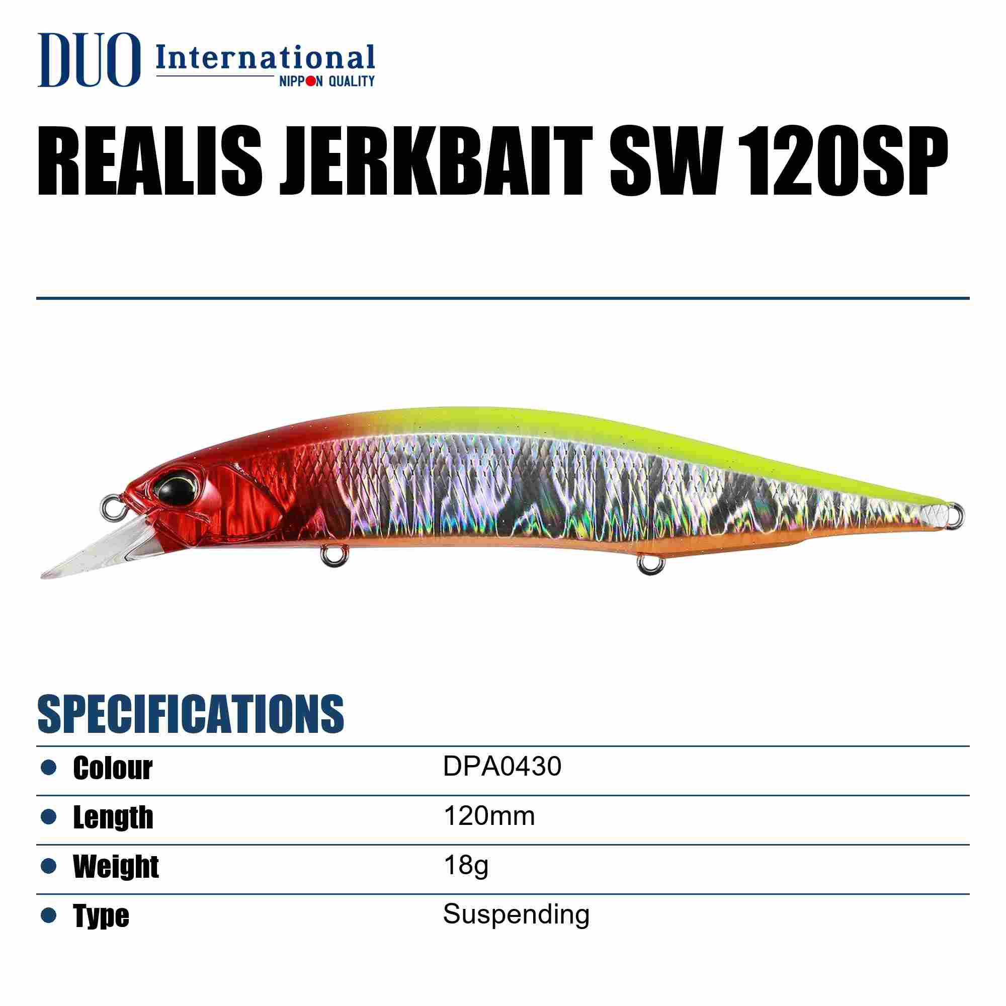 Duo Realis Jerkbait 120SP SW Suspend Lure DPA0430 (1043)