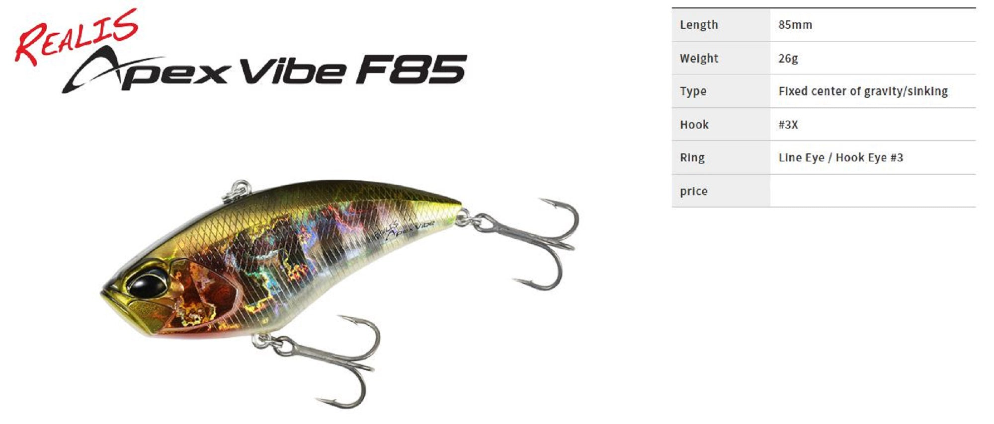 Duo Realis Apex Tune Vibration F85 Sinking Lure DPA3298 (8233)