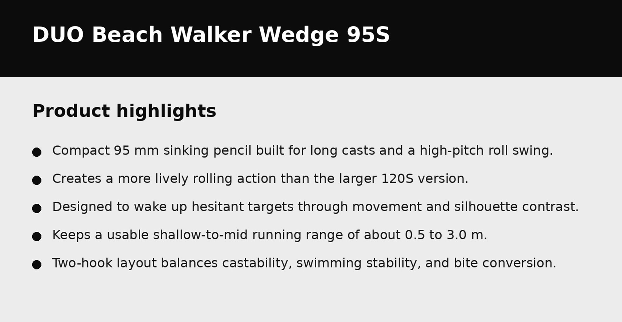 Duo Beach Walker Wedge 95 mm 30 grams Sinking Lure SMA0486 (9056)