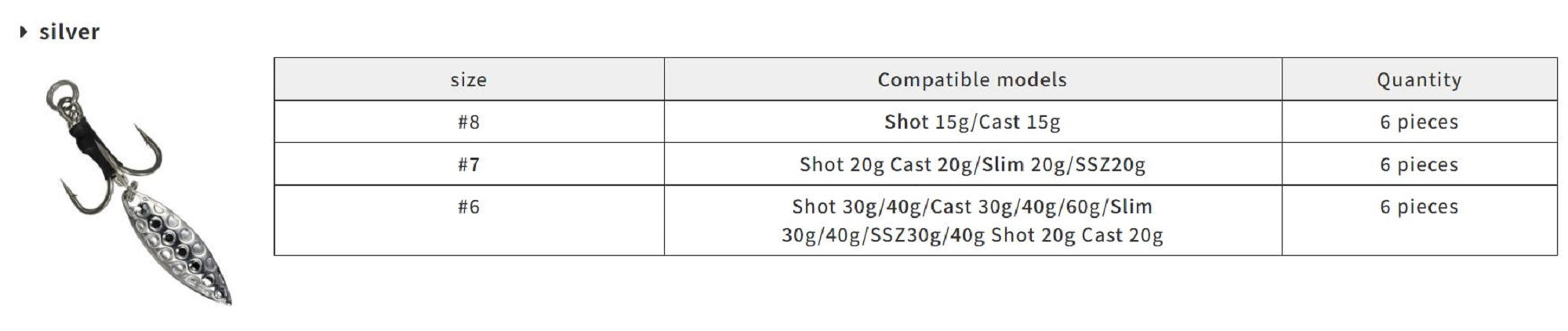 Duo Bladed Treble Hook Drag Metal DS-SB #6 (5483)