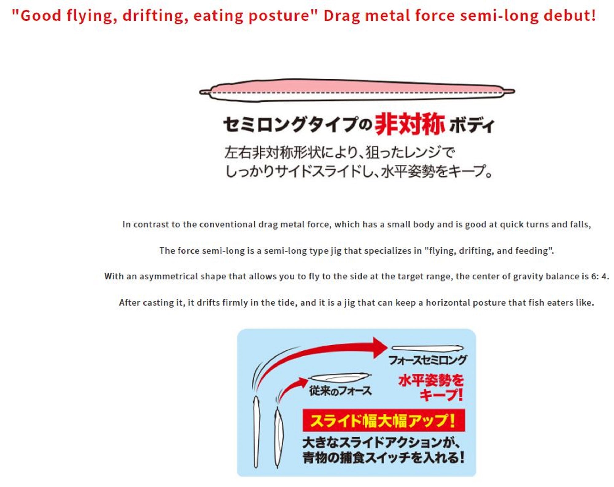 Duo Metal Jig Drag Metal Force Semi Long 250 grams PPA0600 (0128)