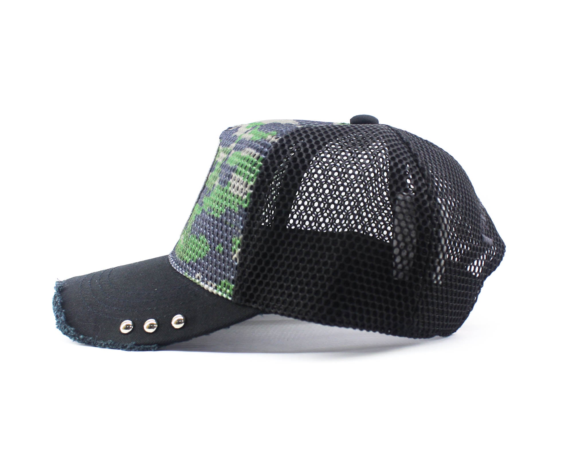 Duo Cap Fang Ops Logo Mesh Free Size Black Camo Orange (3006)