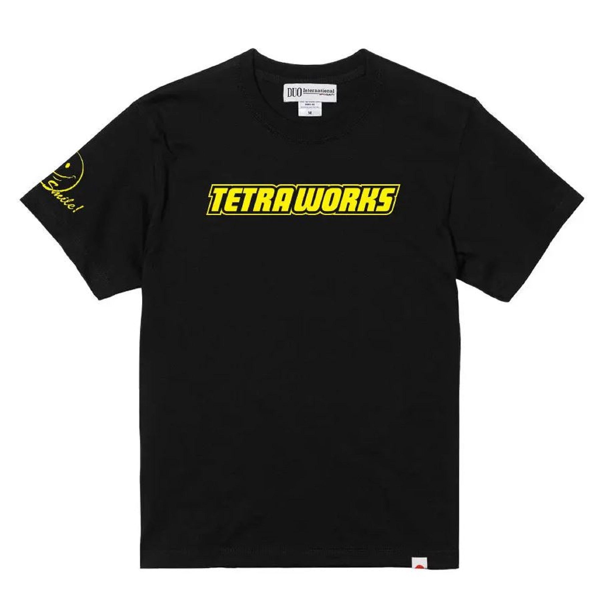 Duo T Shirt Tetra Works More Smile Short Sleeve Cotton Black Size M (3808)
