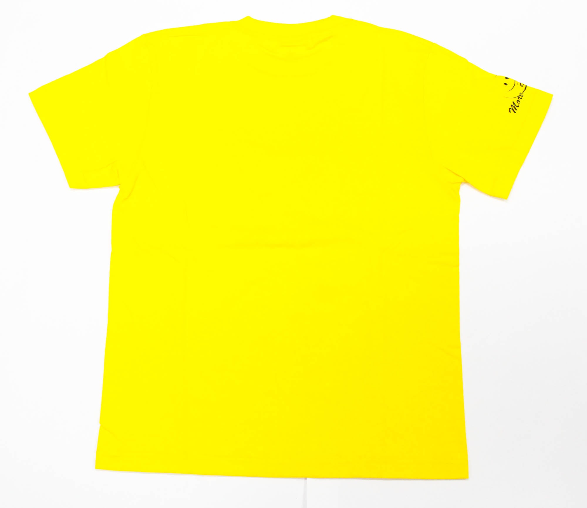 Duo T Shirt Tetra Works More Smile Short Sleeve Cotton Yellow Size S (3846)