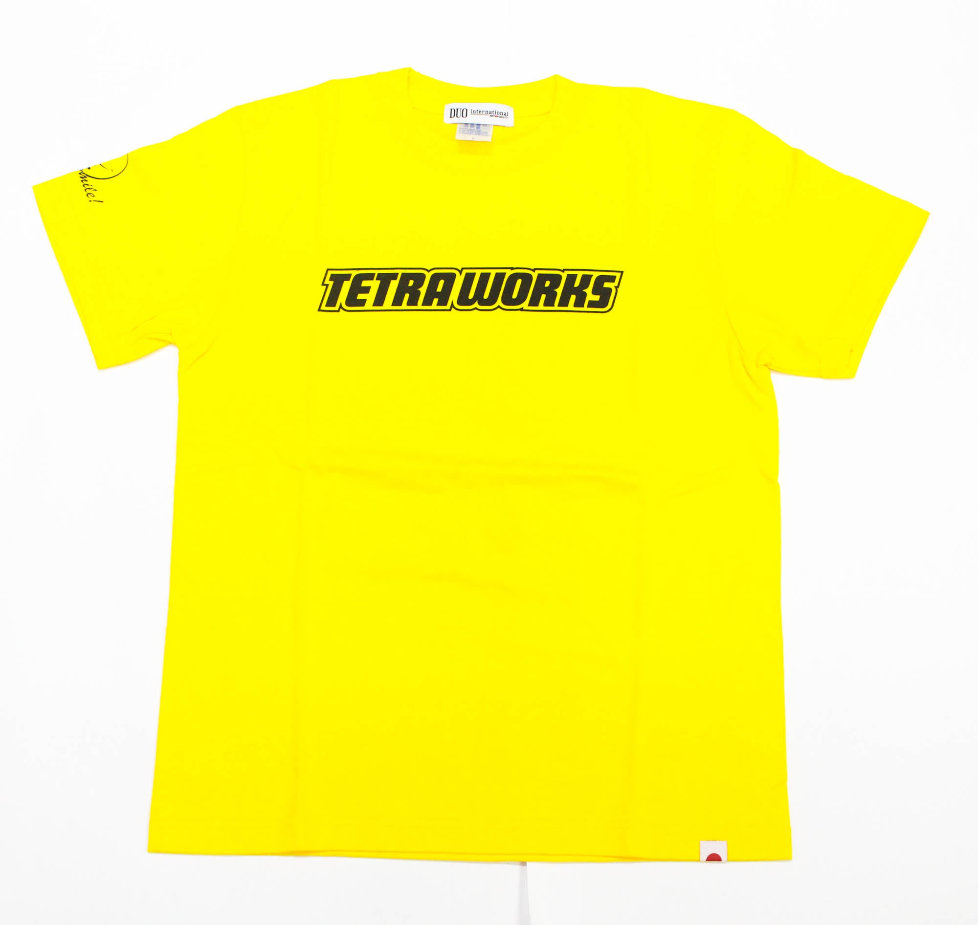 Duo T Shirt Tetra Works More Smile Short Sleeve Cotton Yellow Size M (3853)