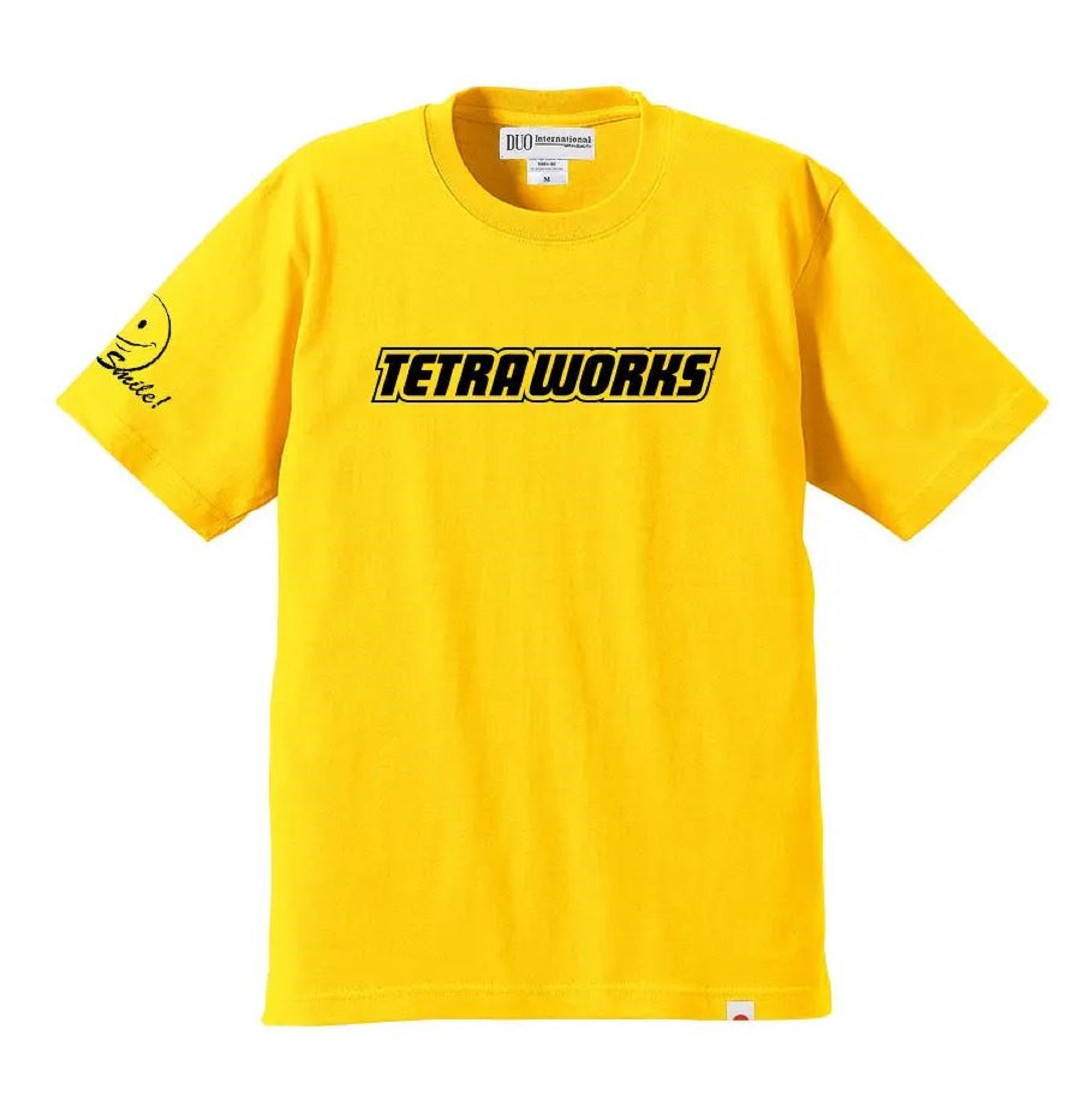 Duo T Shirt Tetra Works More Smile Short Sleeve Cotton Yellow Size M (3853)