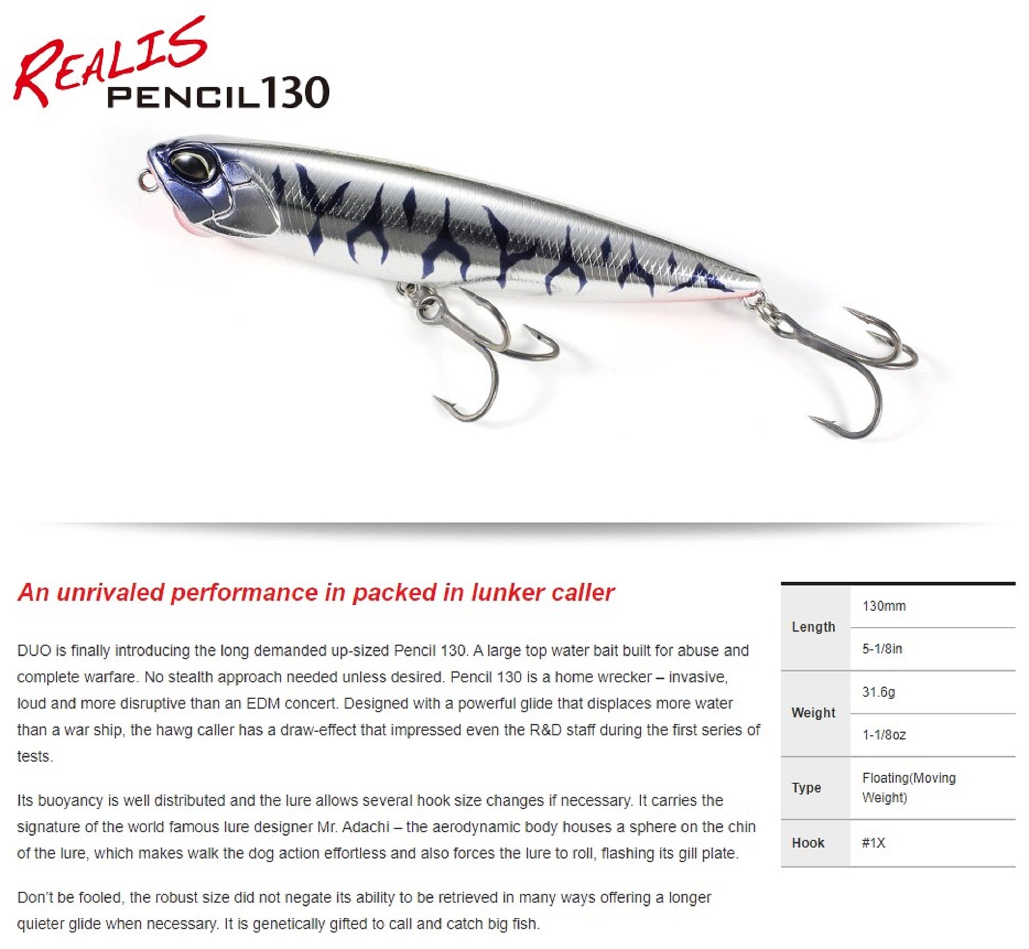 Poisson nageur DUO Realis Pencil 130 SW CHN0402 Belone - Leurres durs Poisson nageur DUO Realis Pencil 130 SW CHN0402 Belone - Leurres durs