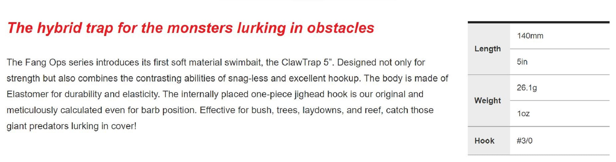 Duo Soft Lure Claw Trap 5 inch F061 (1001)