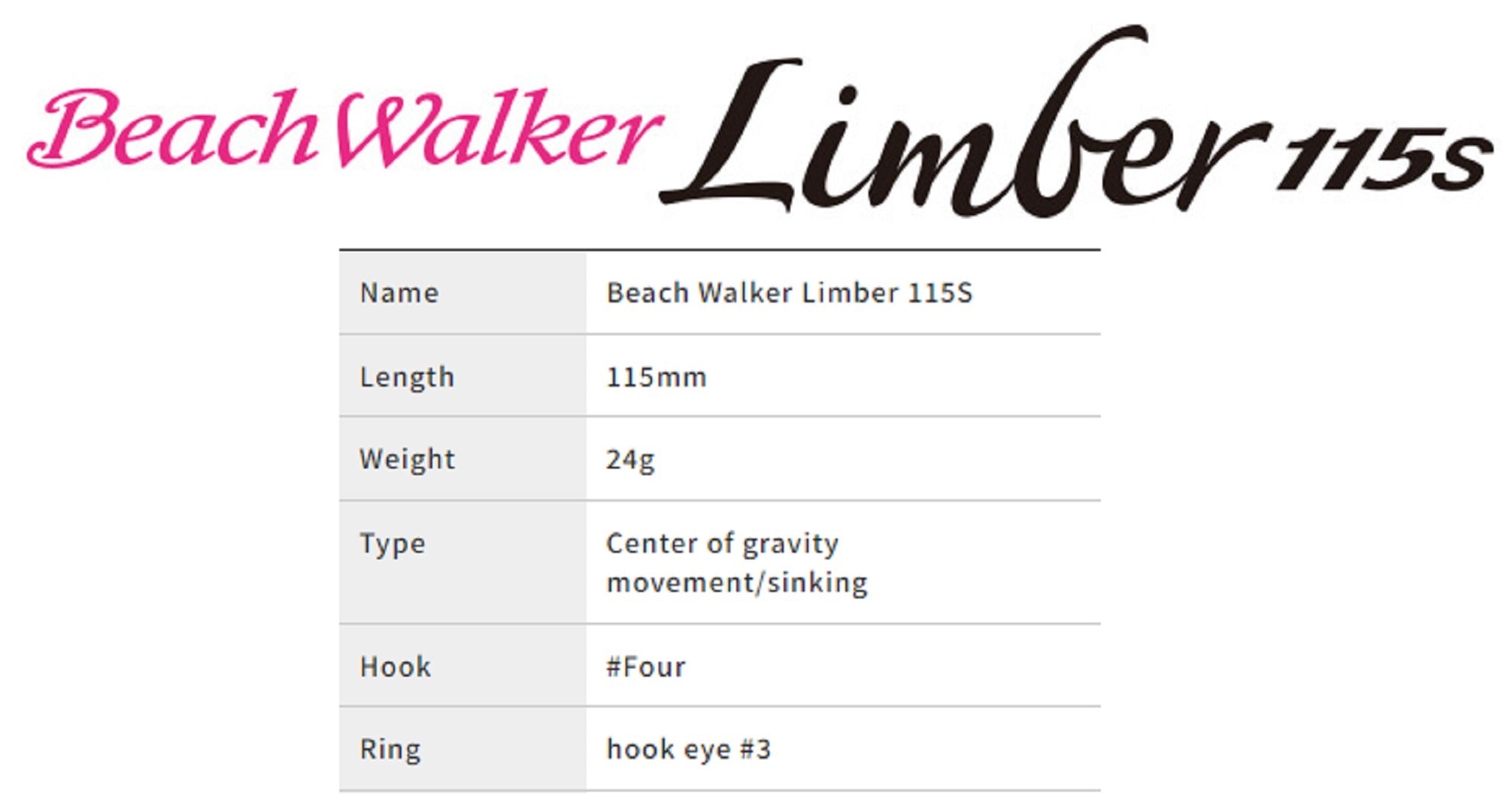 Duo Beach Walker Limber 115S Sinking Lure CYA0624 (7843)