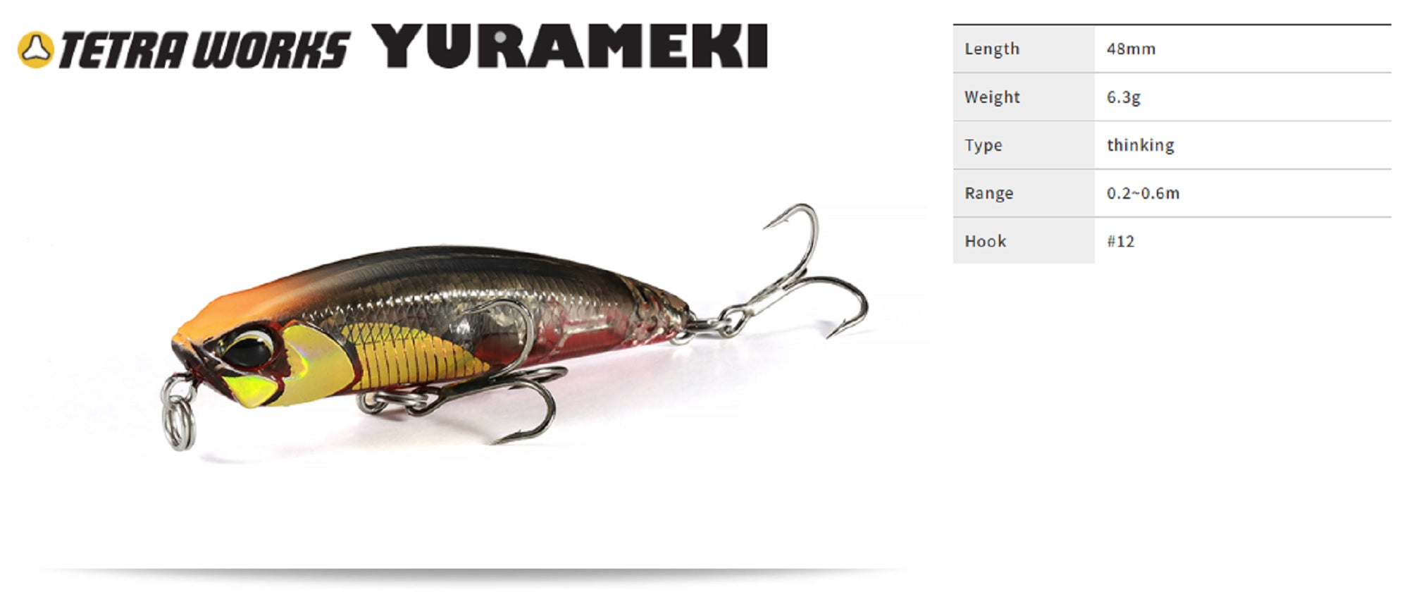 Duo Tetra Works Yurameki 48 mm Sinking Lure CUA0634 (1185)