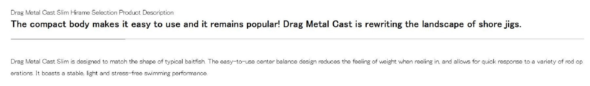 Duo Metal Jig Drag Metal Slim Hirame 30 grams ACC0673 (8382)