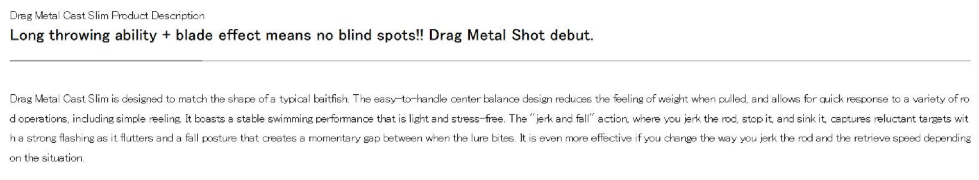 Duo Metal Jig Drag Metal Cast Slim 30 grams PCC0736 (8467)