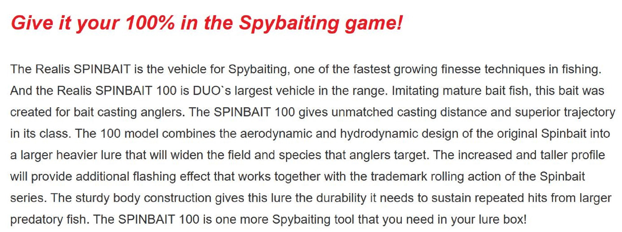 Duo Realis Spin Bait 100 spinbait spybait Sinking Lure CZA3146 (4741)