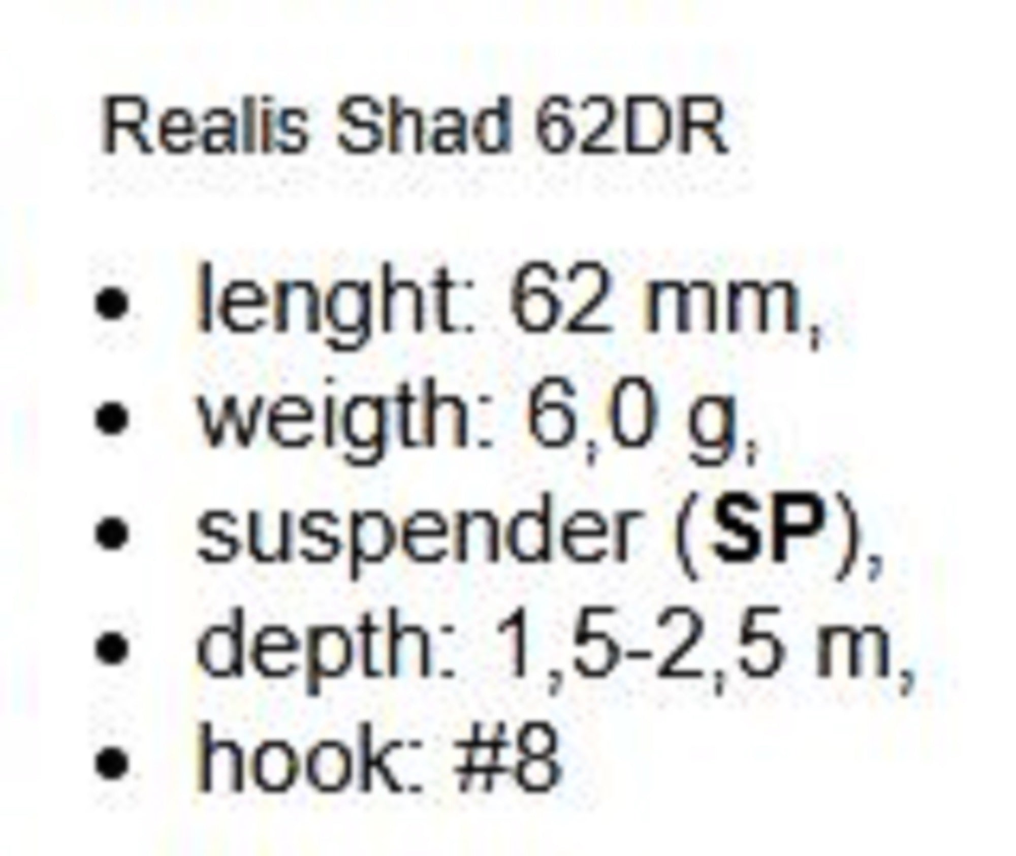 Duo Realis Shad 62 DR Suspend Lure MCC4036 (3016)