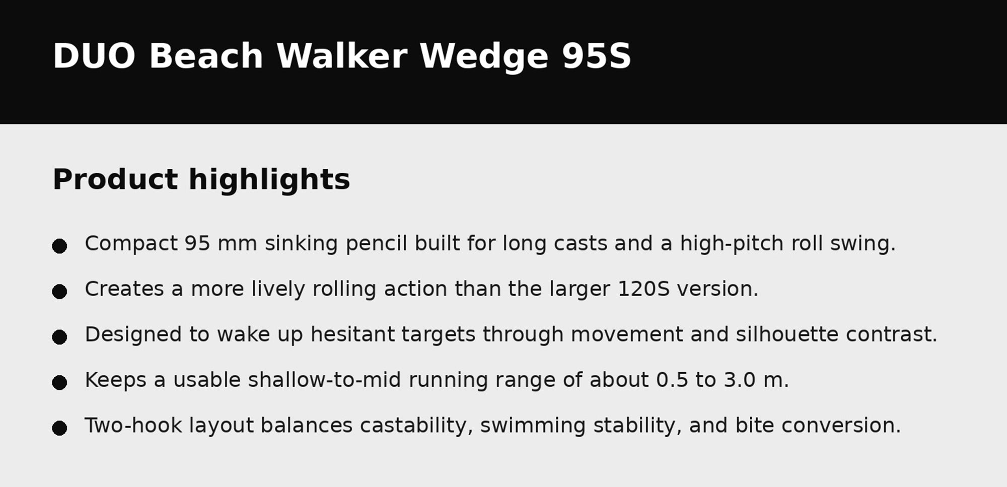 Duo Beach Walker Wedge 95 mm 30 grams Sinking Lure AHA0006 (1424)