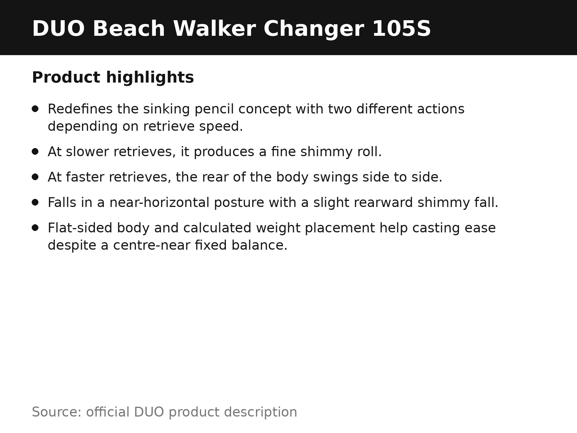 Duo Beach Walker Changer 105S Sinking Lure ACC0028 (7402)