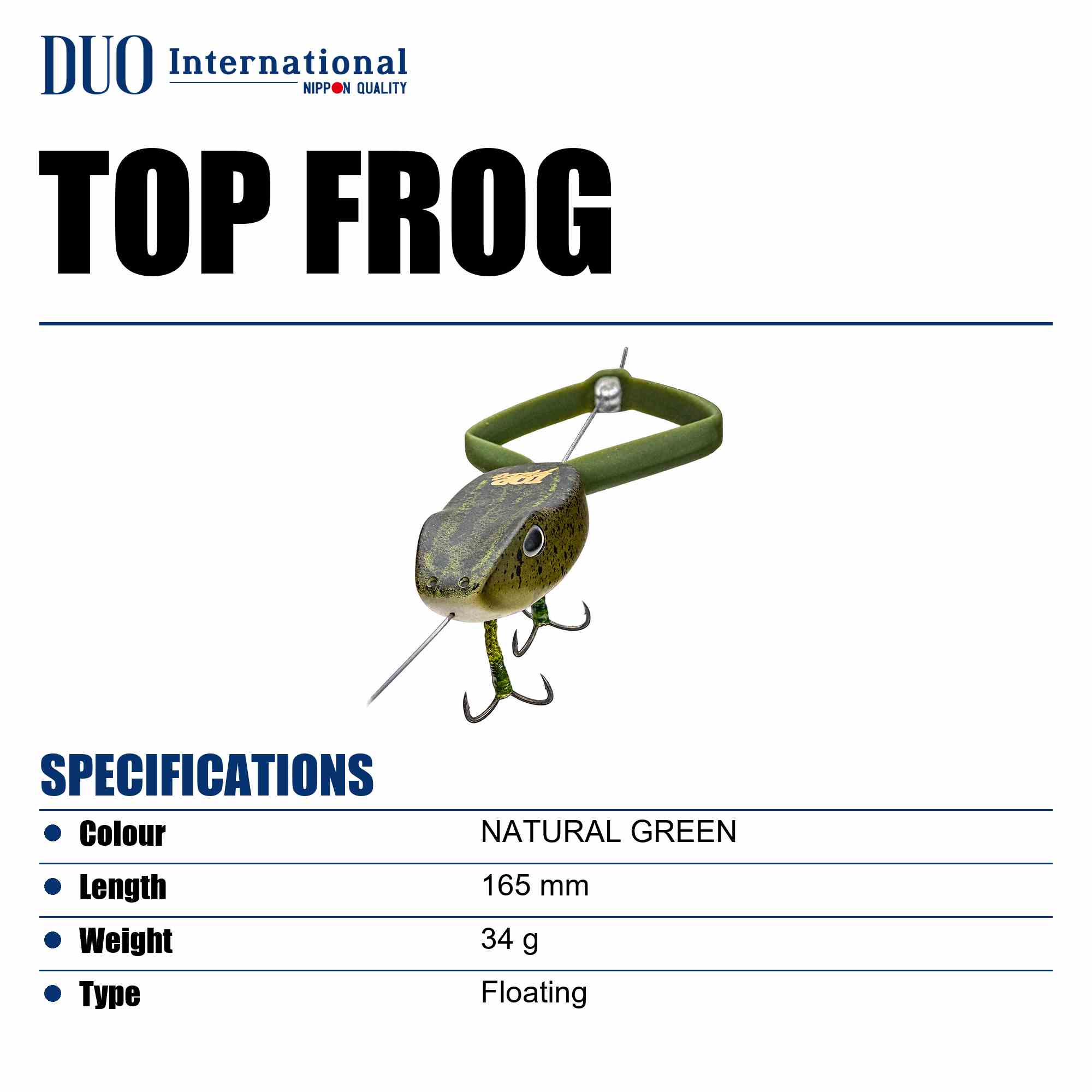 Duo Top Frog 165mm 34 grams Floating Lure Natural Green (8743)