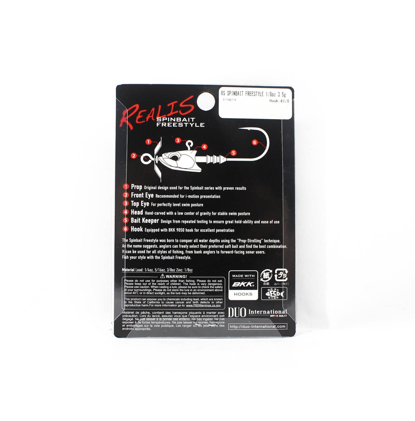 Duo Realis Jig Head Spinbait Freestyle 1/8 oz 3.5 grams PCC3343 (0883)
