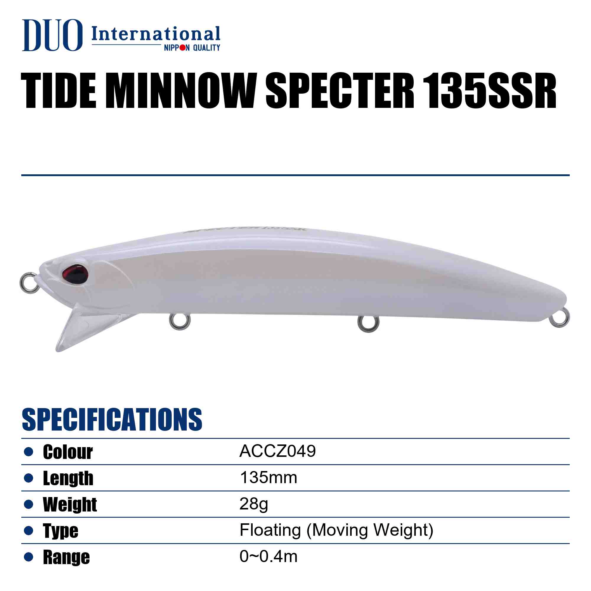 Duo Tide Minnow Specter 135SSR Suspend Lure ACCZ049 (9220)