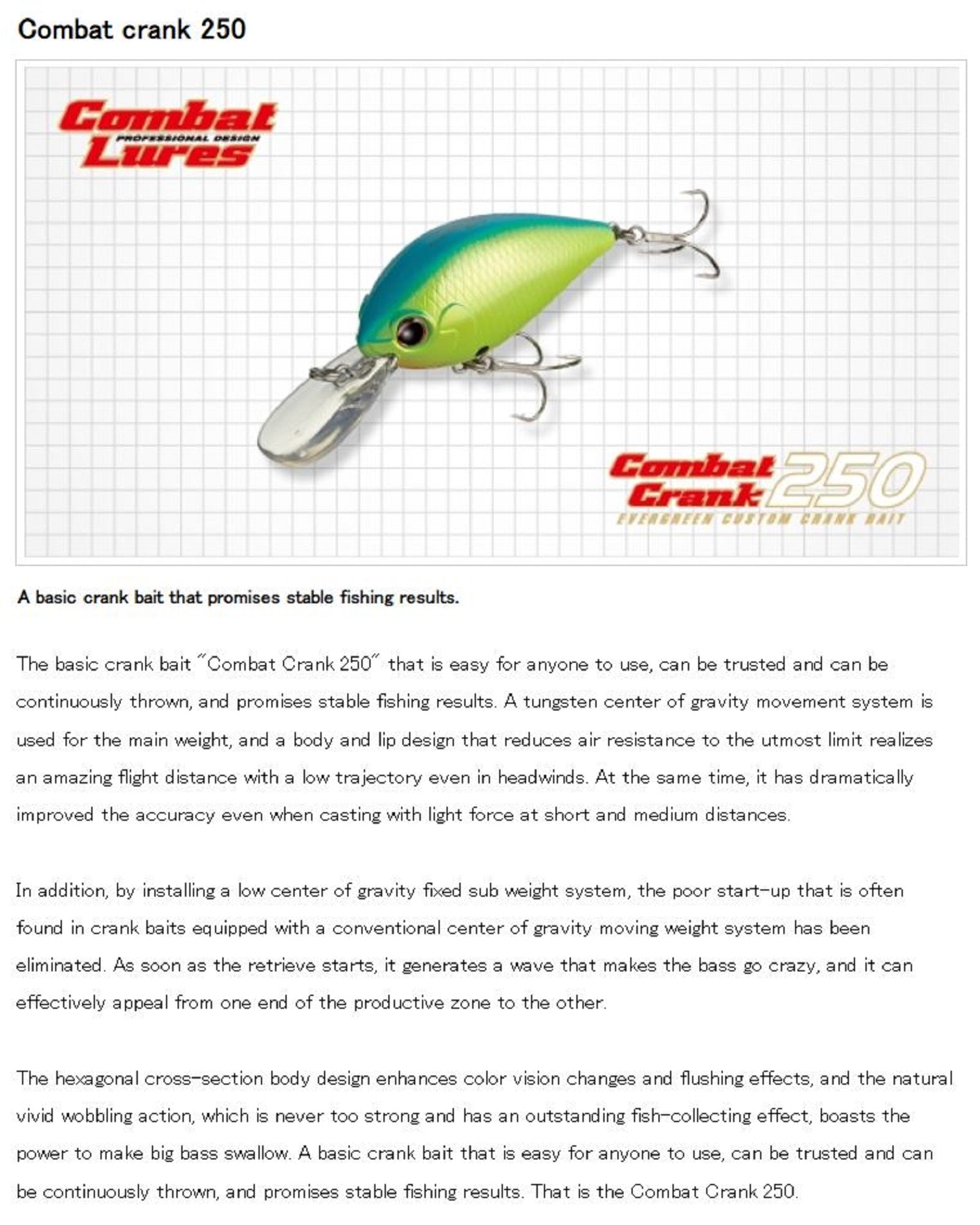 Evergreen Combat Crank 250 58 mm 13.7 grams Floating Lure 19 (6193)
