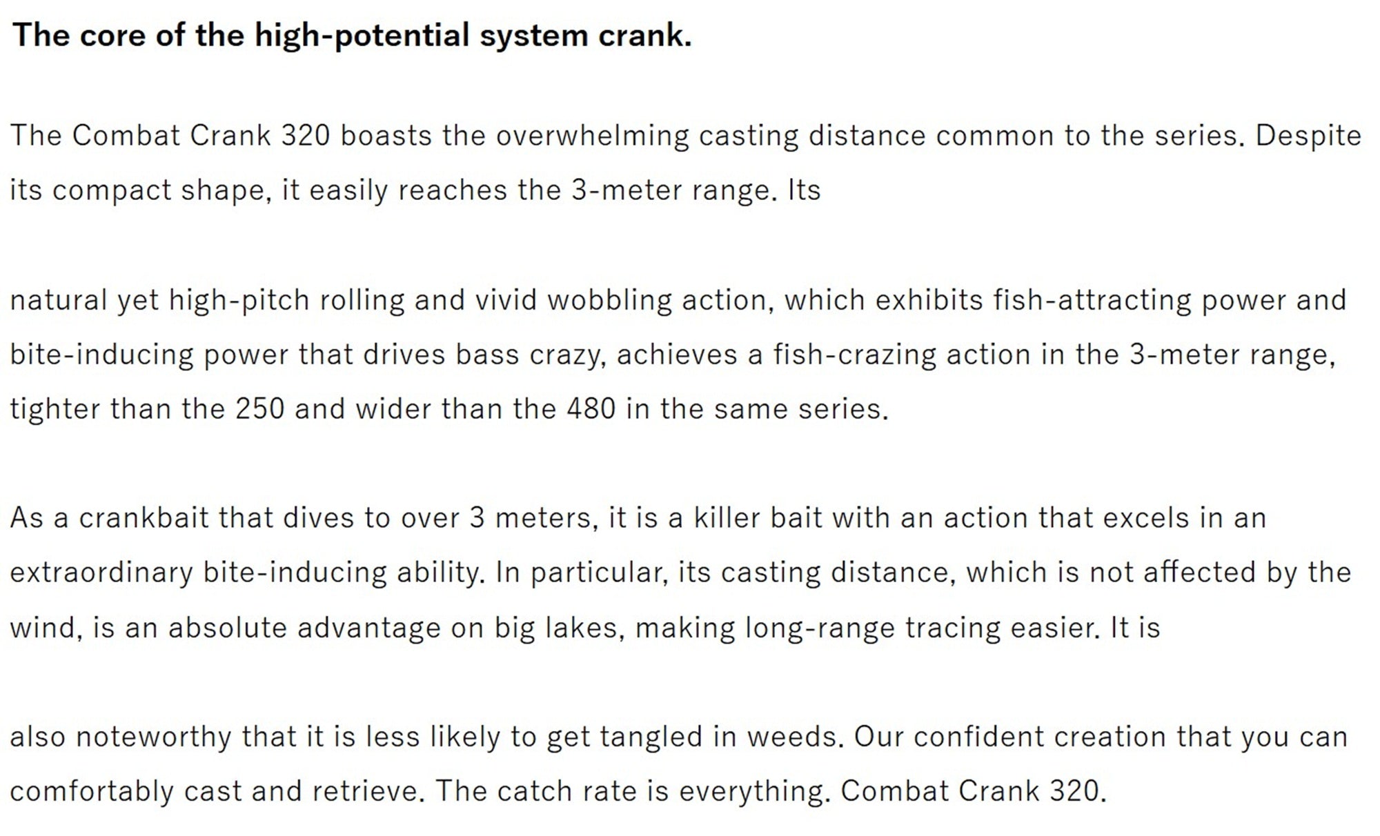 Evergreen Combat Crank 320 64 mm 16.5 grams Floating Lure N-60 (1180)