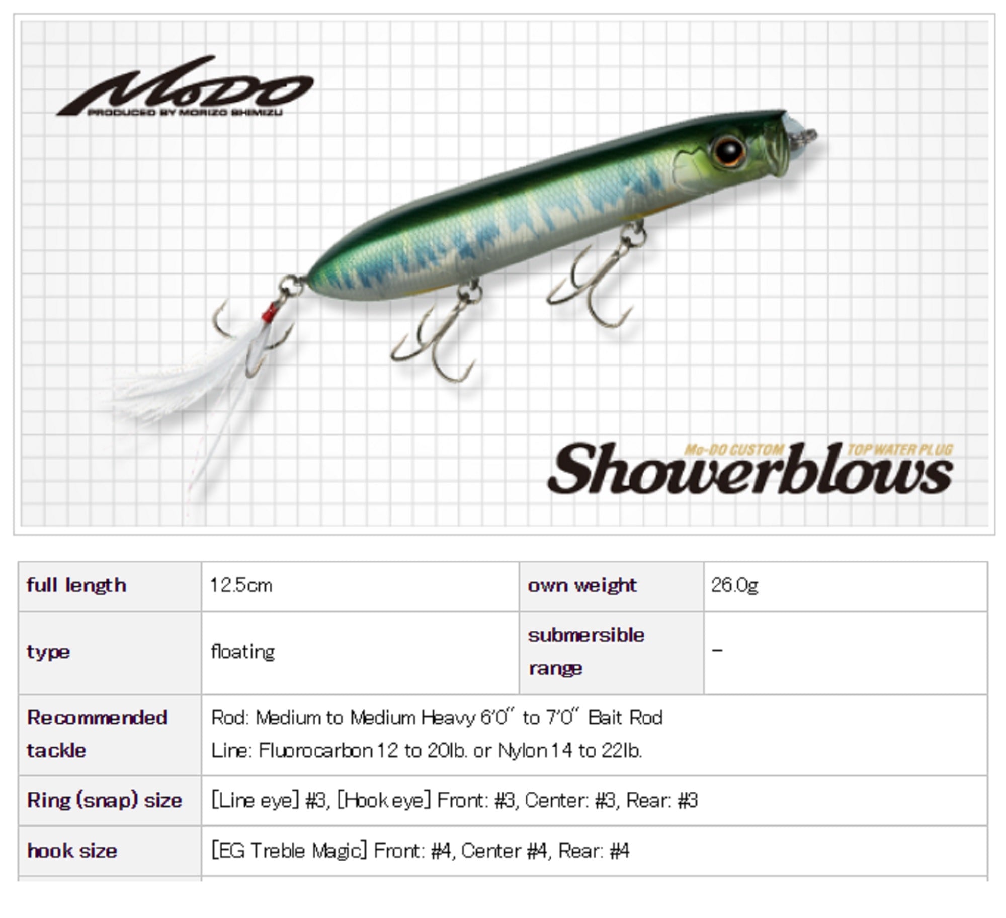 Evergreen Shower Blows 125 mm 26 grams Floating Lure 66 (3671)