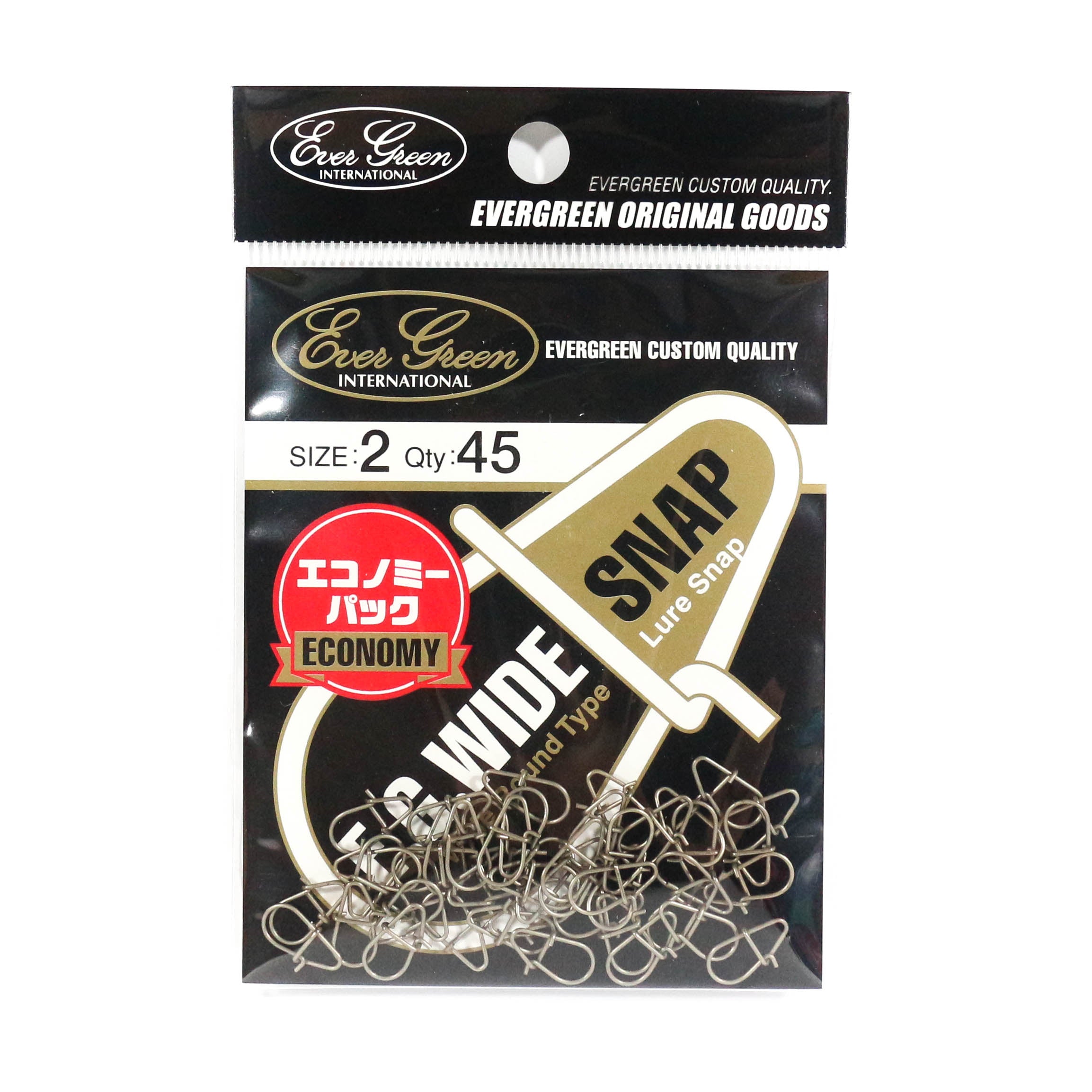 Evergreen Lure Wide Snap Bulk Pack Size 2 (Medium) (5436)