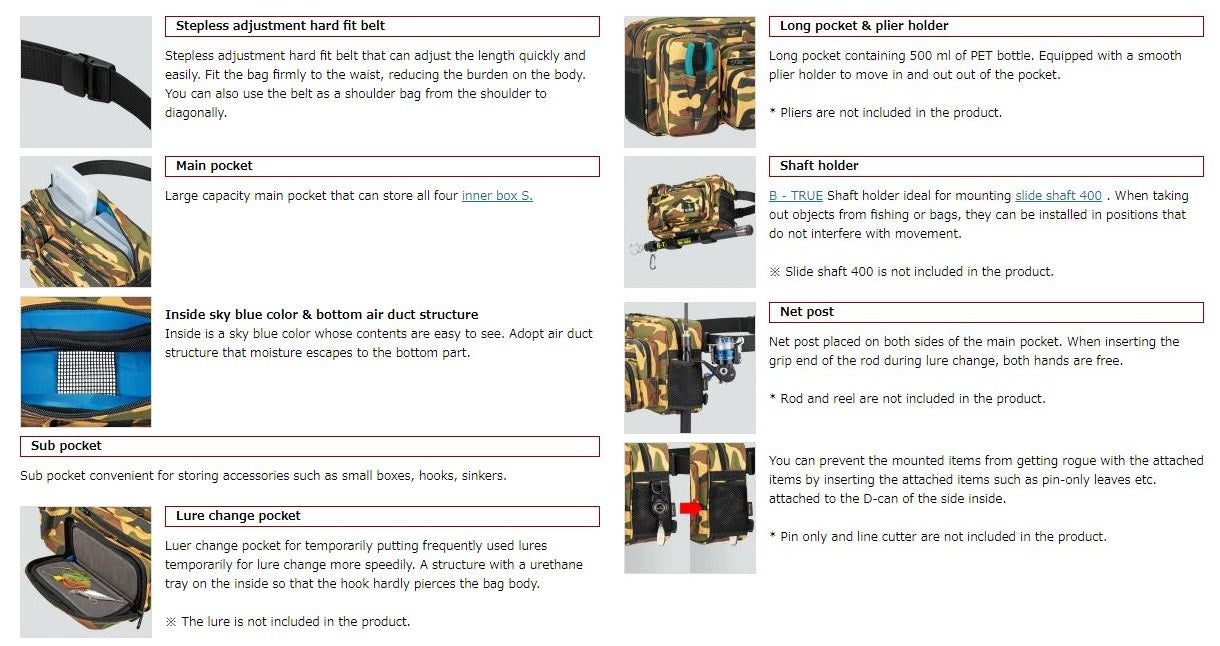 Evergreen Tackle Bag Hip Bag B-True Black (0985)