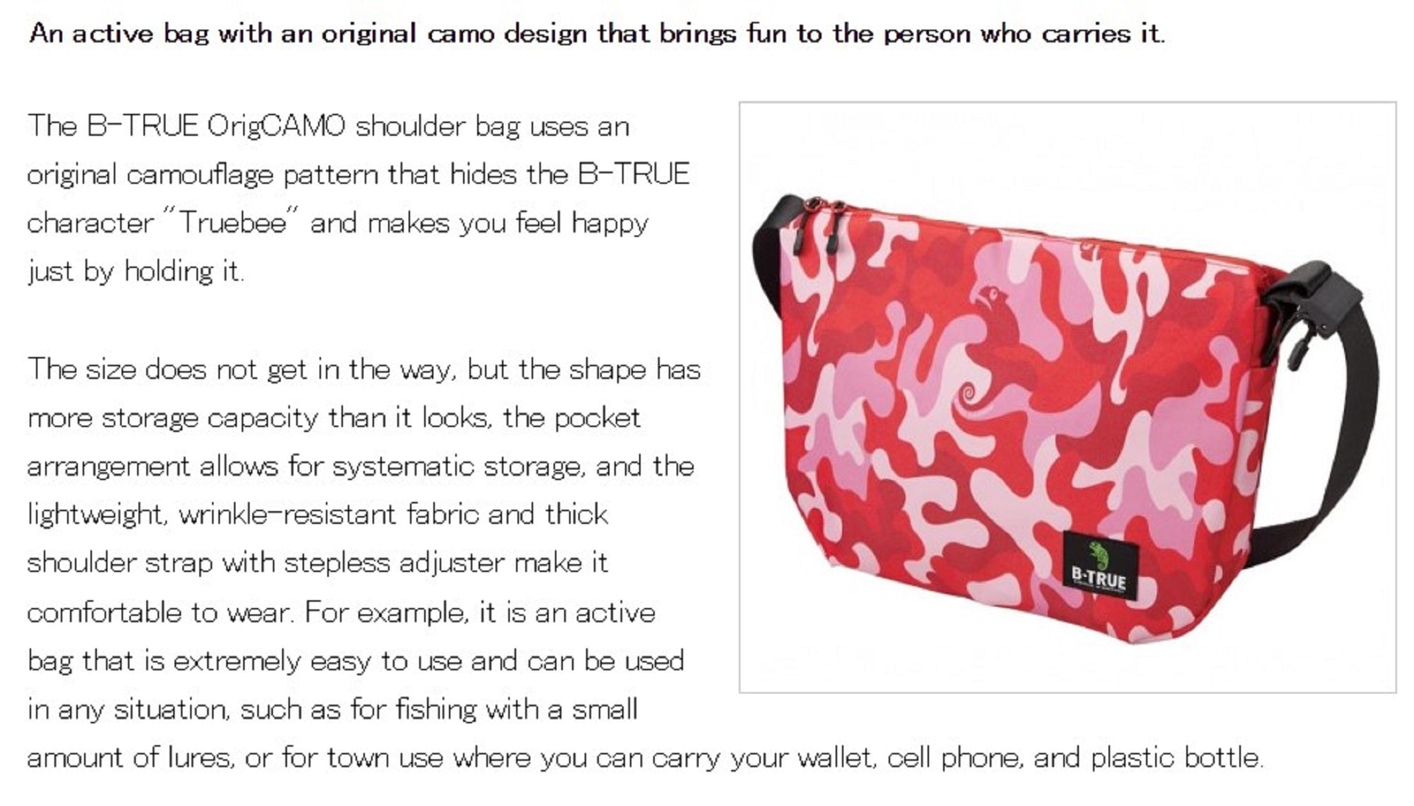 Evergreen B-True Shoulder Bag Red Camo (0465)