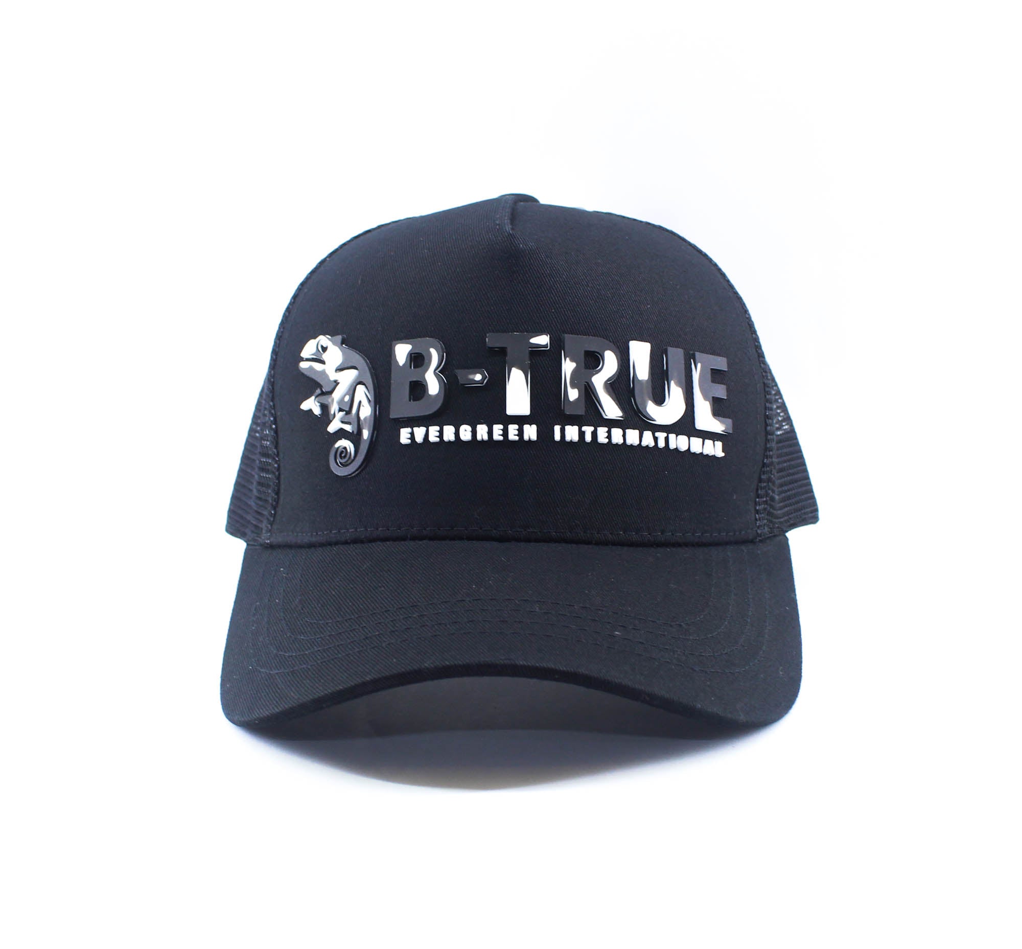 Evergreen Cap B True Rubber Logo Mesh Cap Japan Free Size BK (5148)