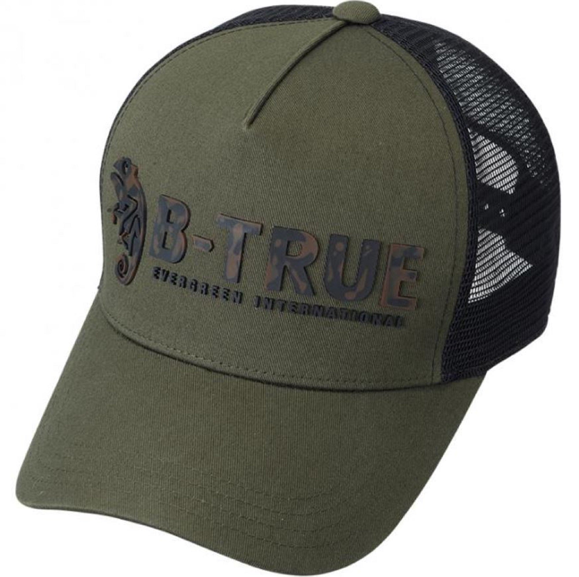 Evergreen Cap B True Rubber Logo Mesh Cap Japan Free Size KH/BK (5179)