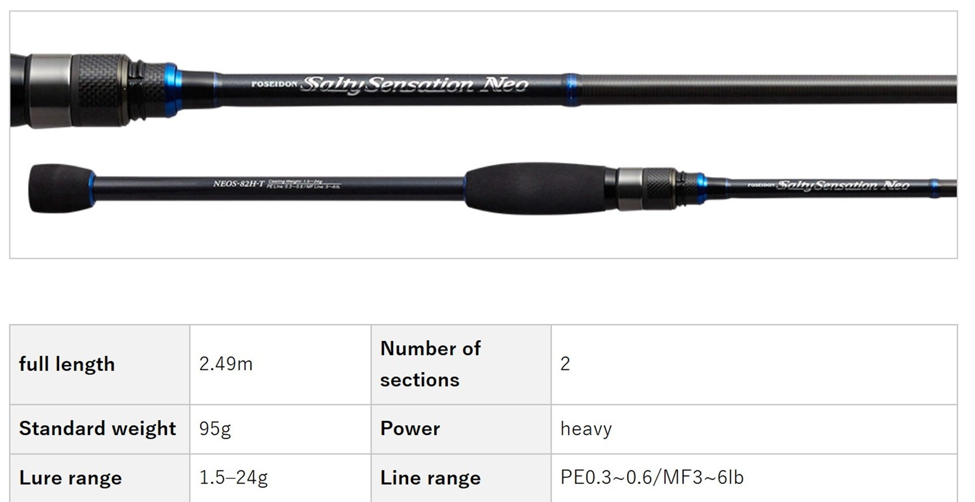 Evergreen Rod Spinning Salty Sensation Neo NEOS 82H-T (6374)