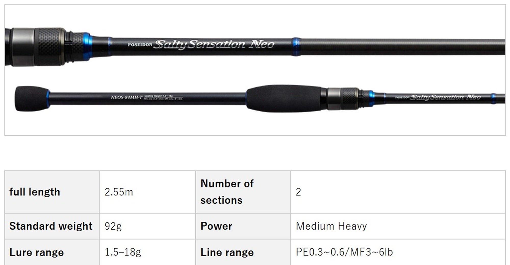 Evergreen Rod Spinning Salty Sensation Neo NEOS 84MH-T (6404)
