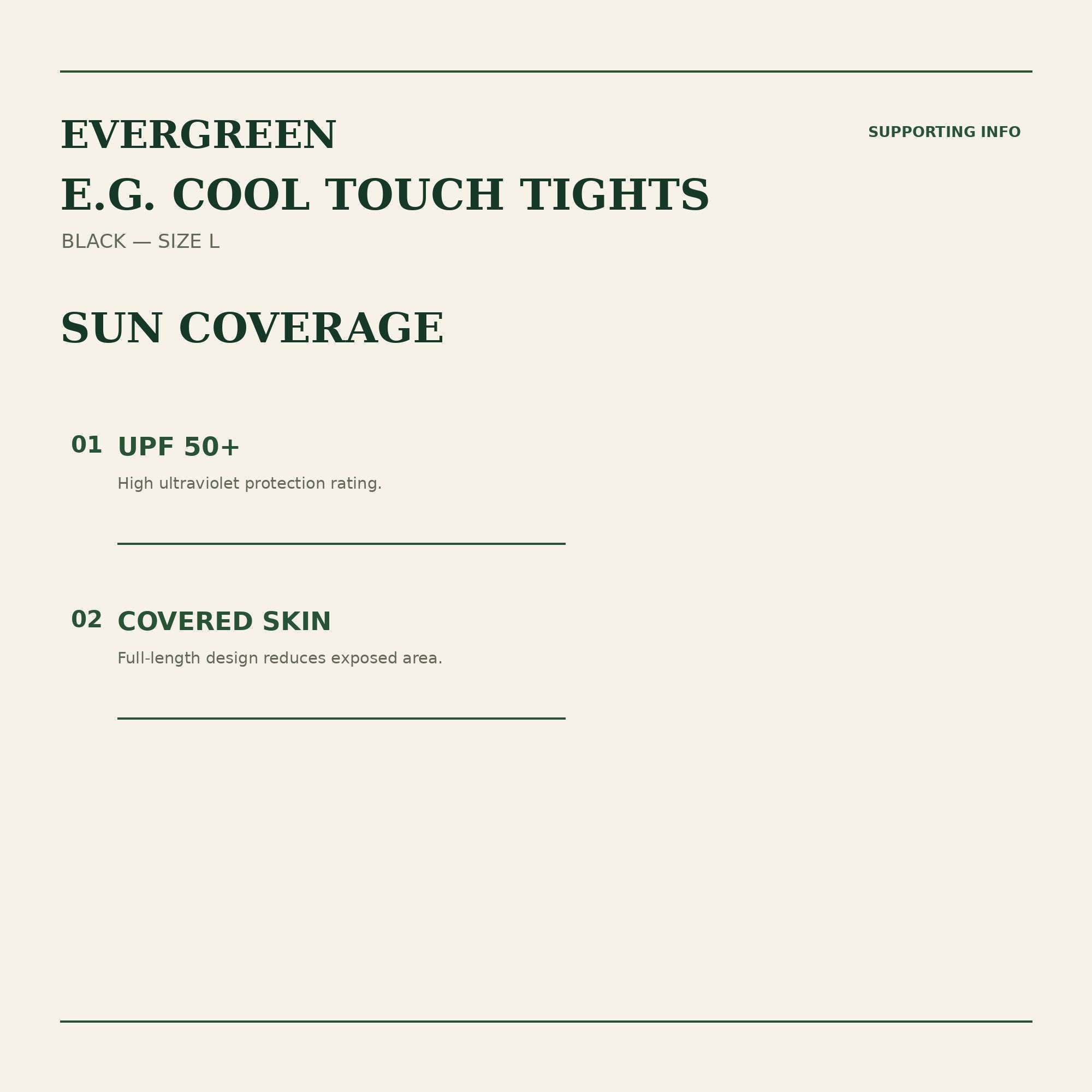 Evergreen Tights Cool Touch Size L Black (3082)